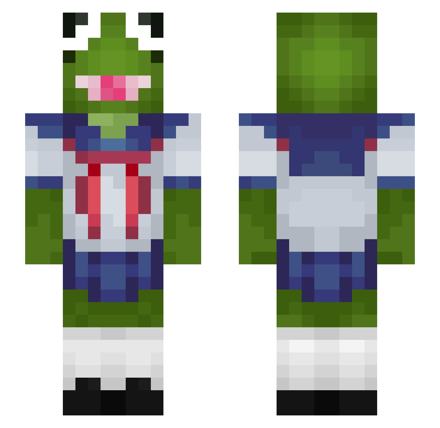 zerobrine011 Minecraft skin, front and back view