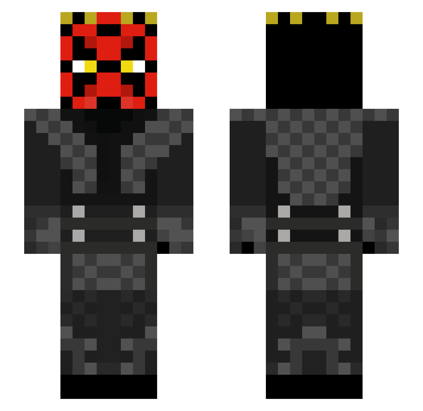 Griffscottt Minecraft skin, front and back view