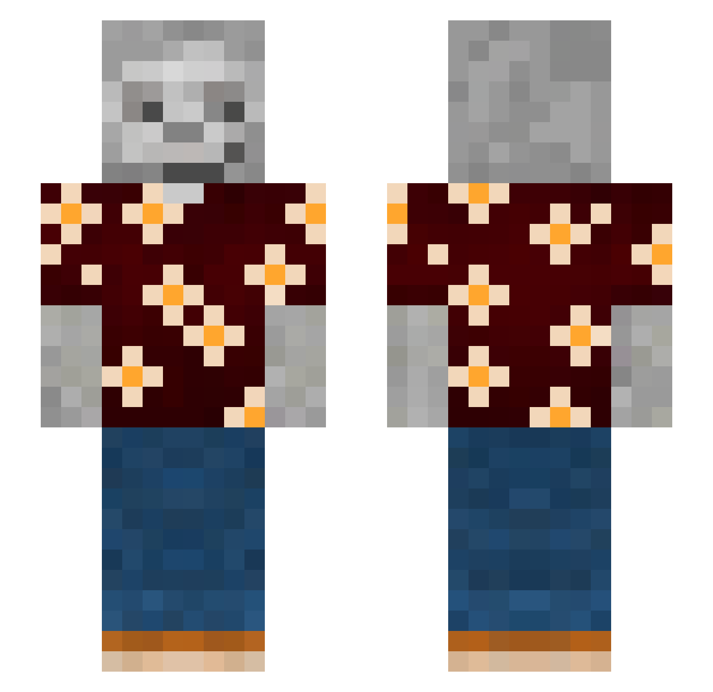 Rulpyx Minecraft skin, front and back view
