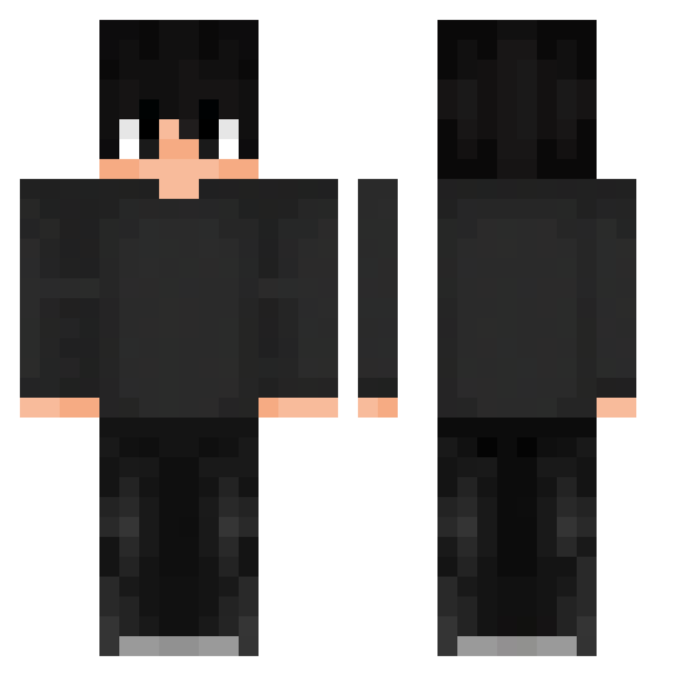 ZaquitoGomes Minecraft skin, front and back view
