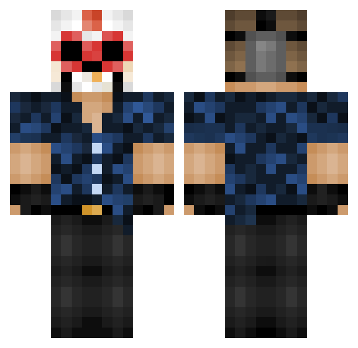 Emerald_Stitch Minecraft skin, front and back view