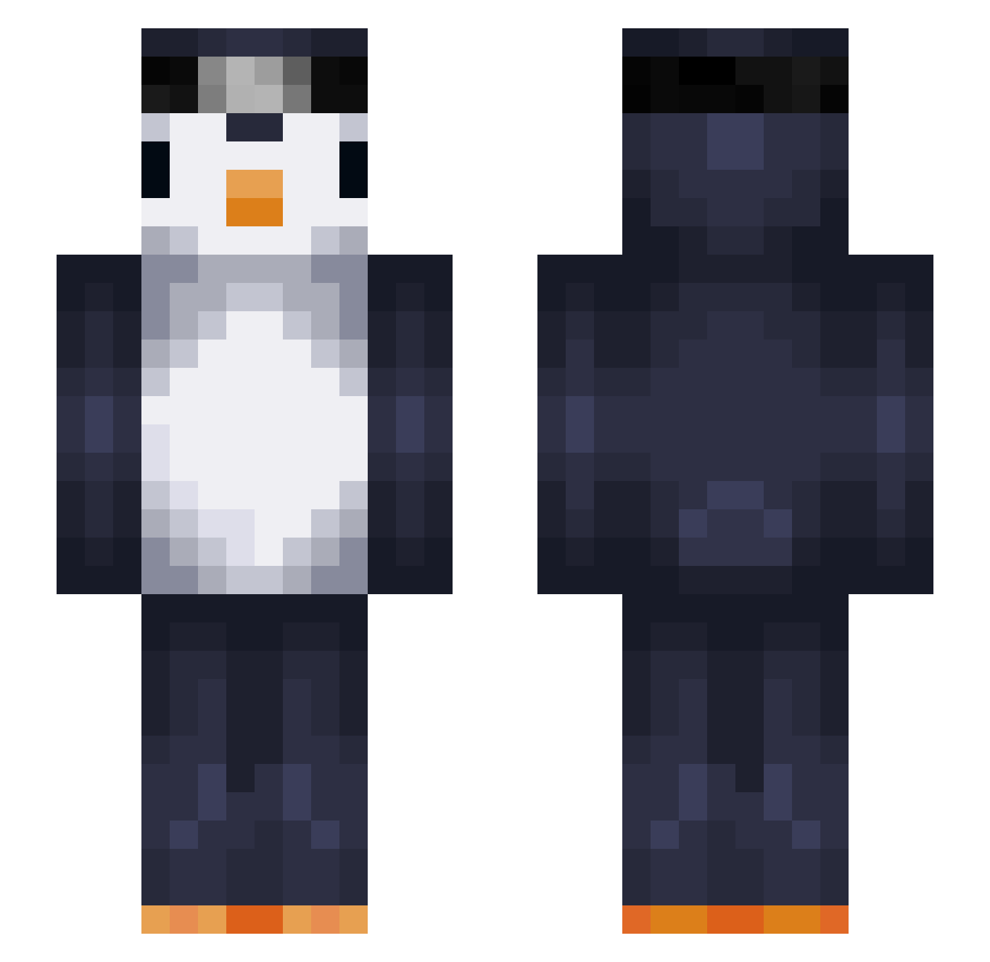 Adevere Minecraft skin, front and back view