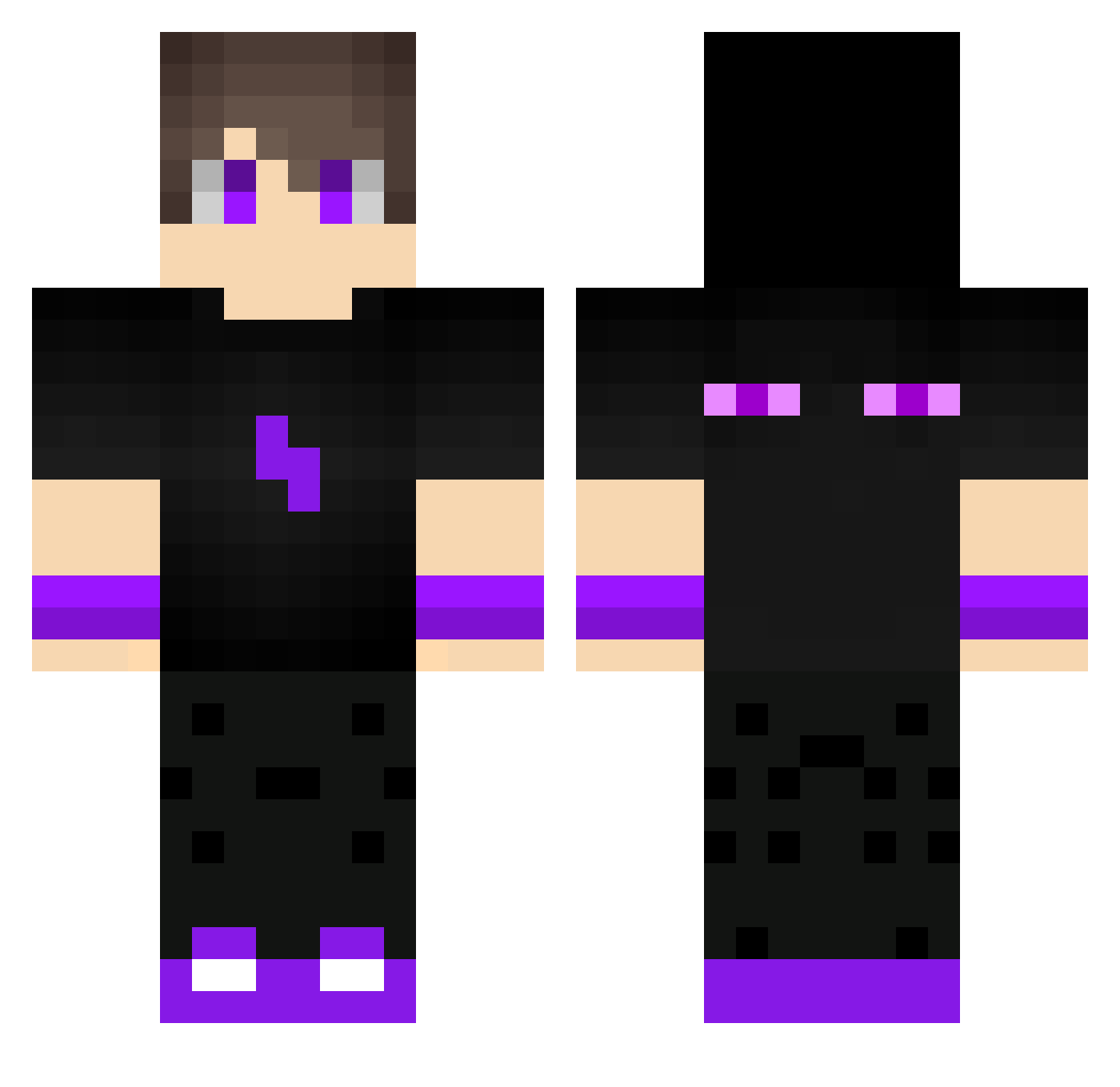 Lukenma Minecraft skin, front and back view