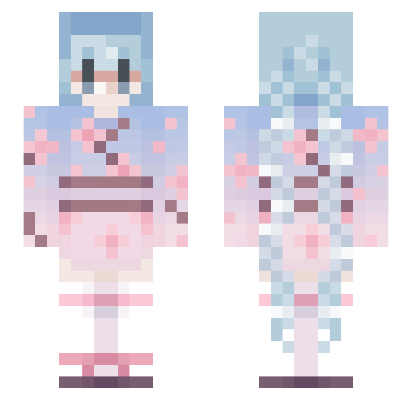 mewo_overdrive Minecraft skin, front and back view