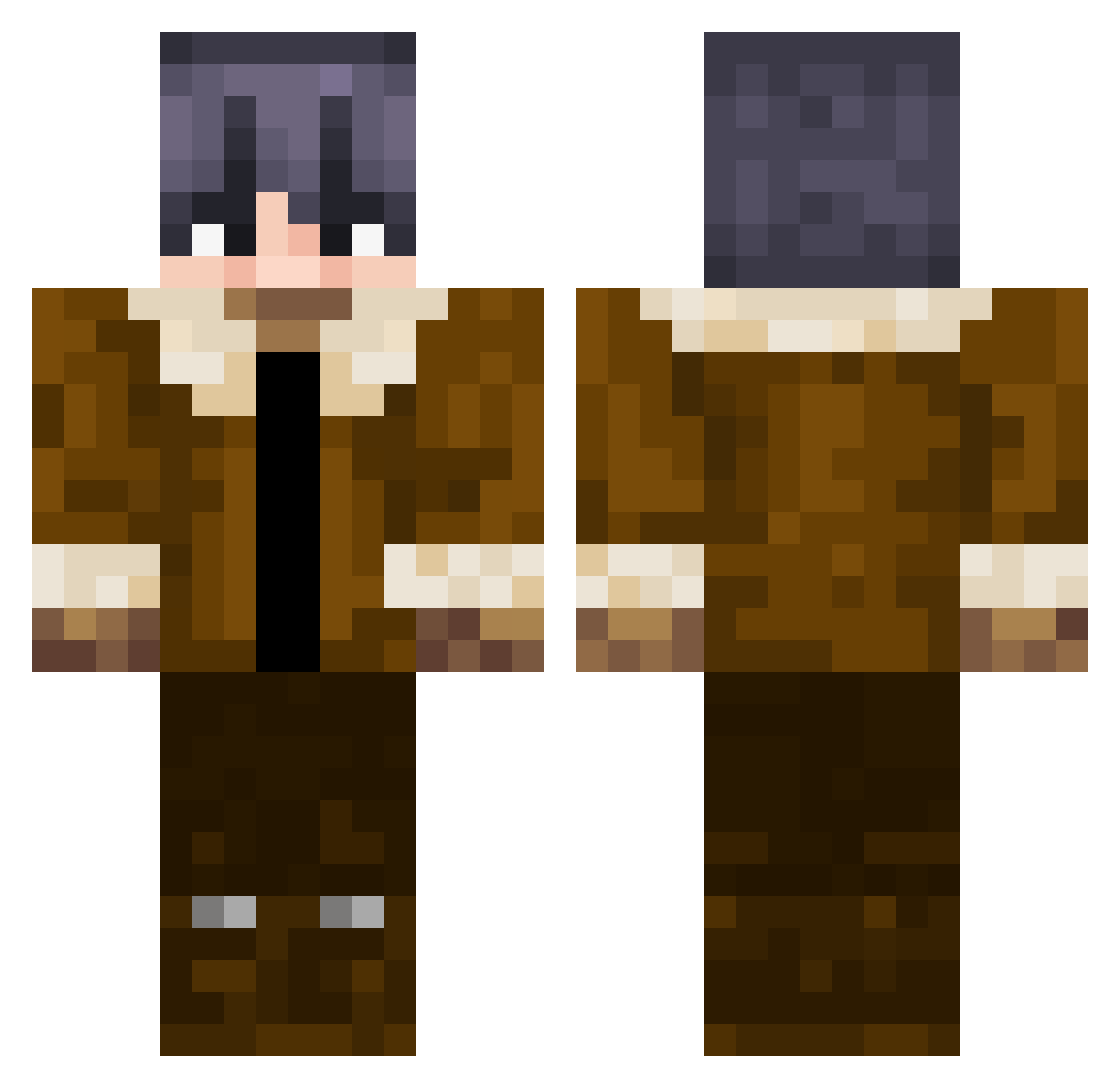 ZAGEZK Minecraft skin, front and back view