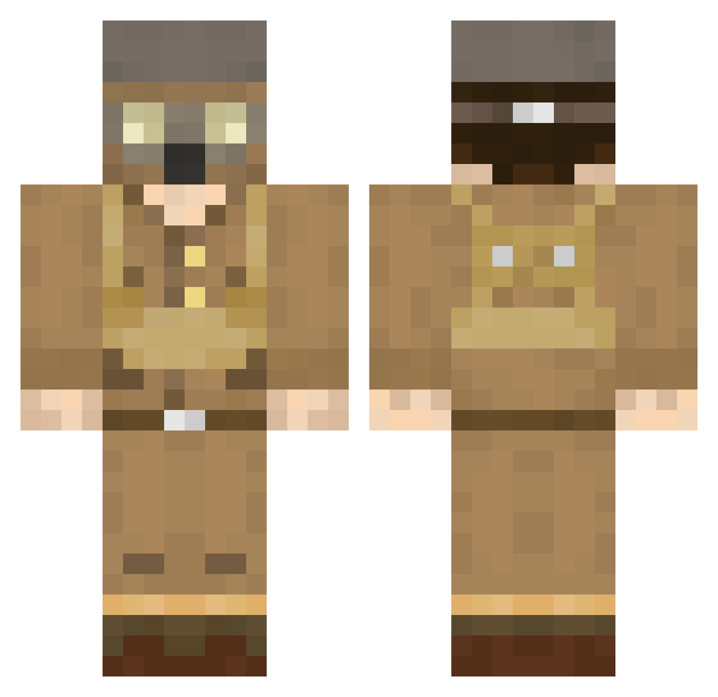 Almighty_Chunk Minecraft skin, front and back view