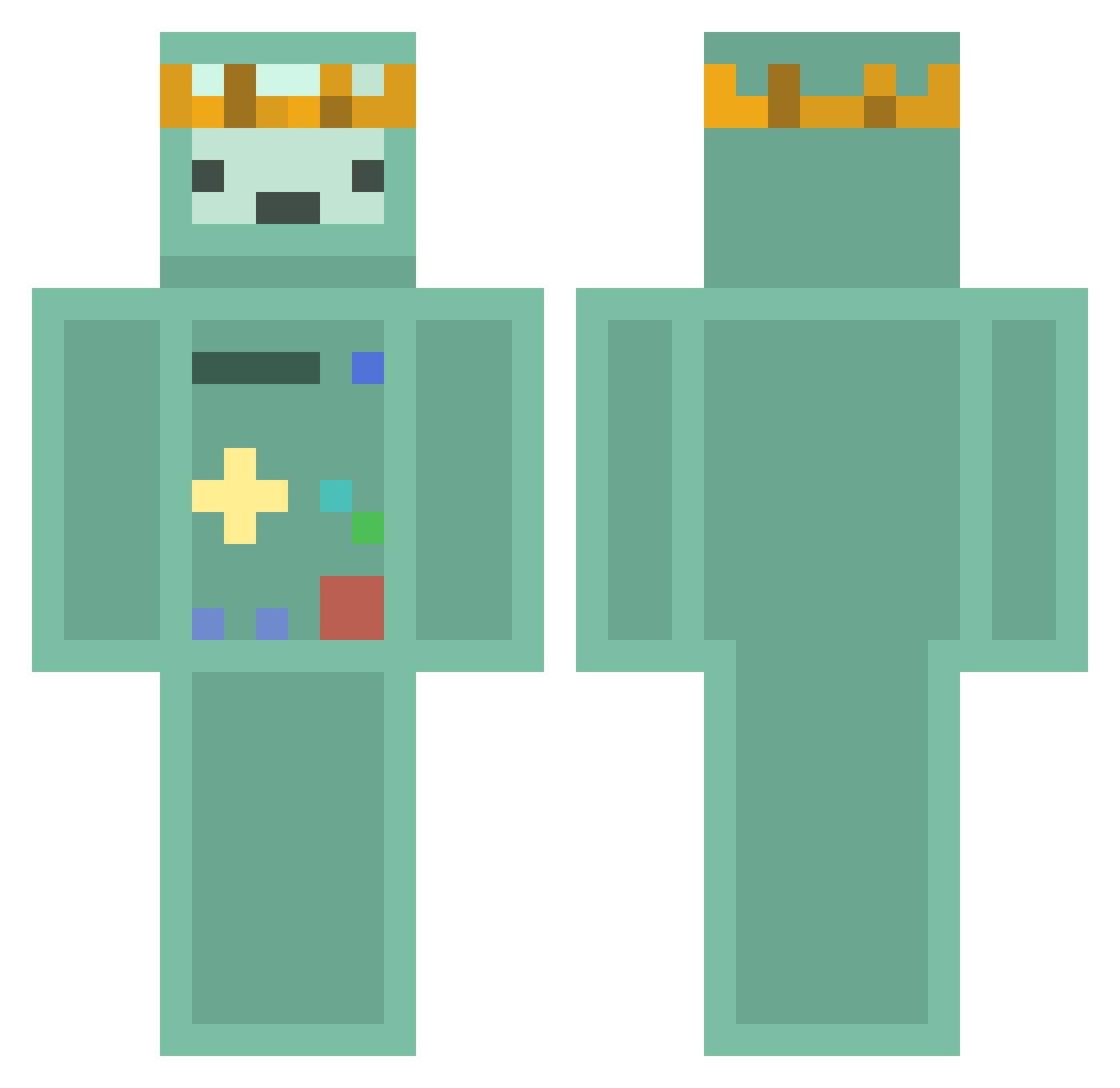 ELLIOT_VE Minecraft skin, front and back view