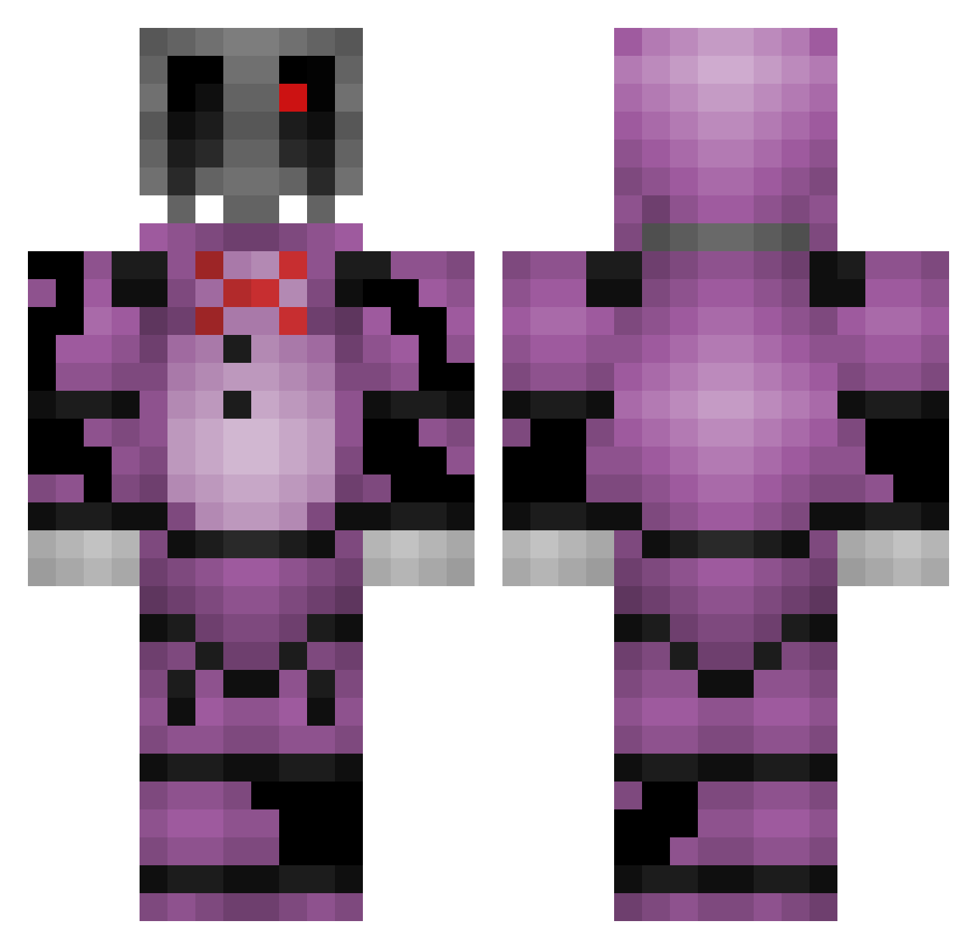 austine Minecraft skin, front and back view
