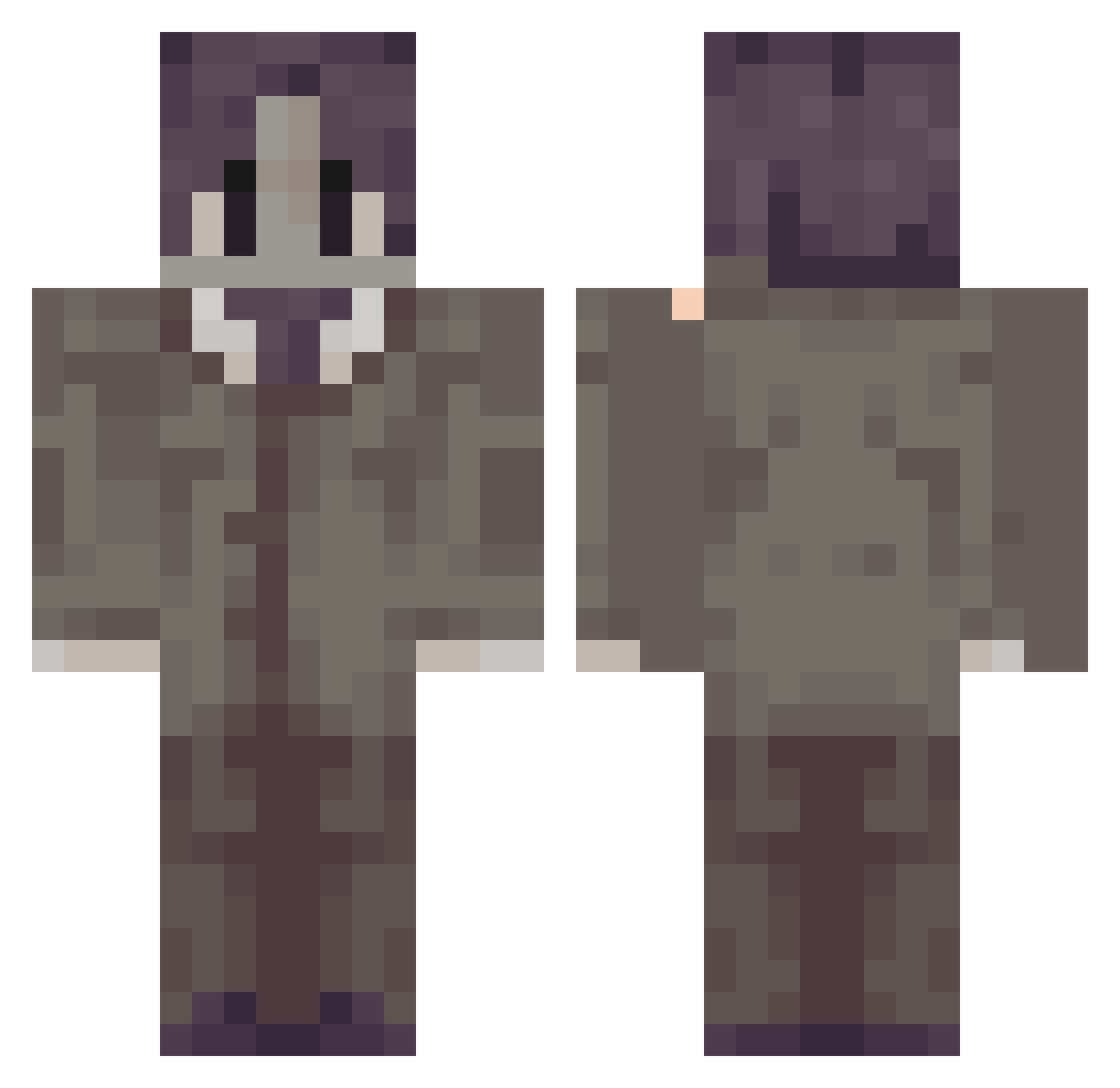 lealx Minecraft skin, front and back view