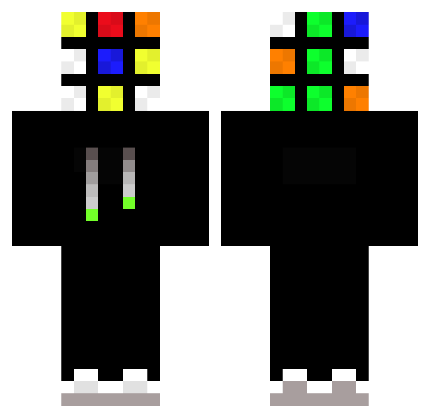 XxLafrittxX Minecraft skin, front and back view