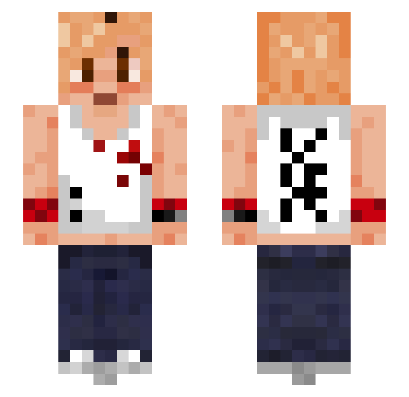 Scroobliet Minecraft skin, front and back view