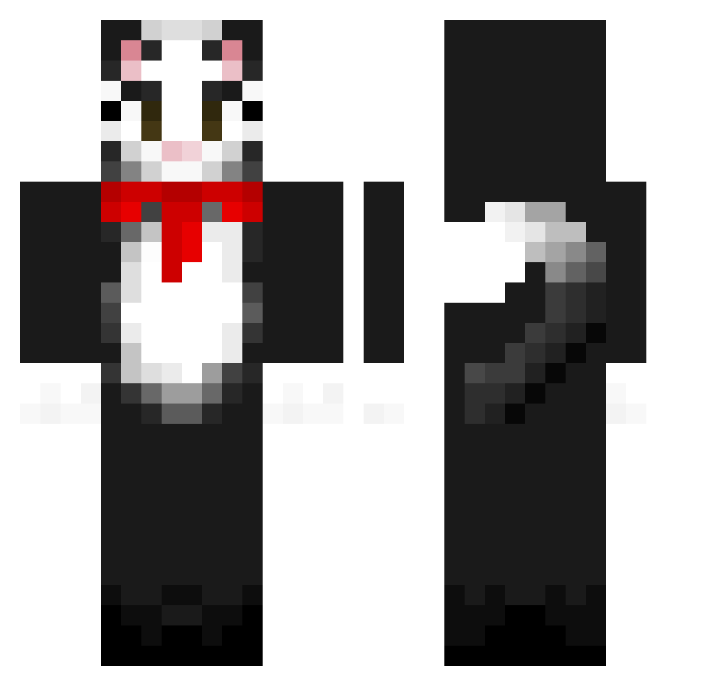 5ynced Minecraft skin, front and back view