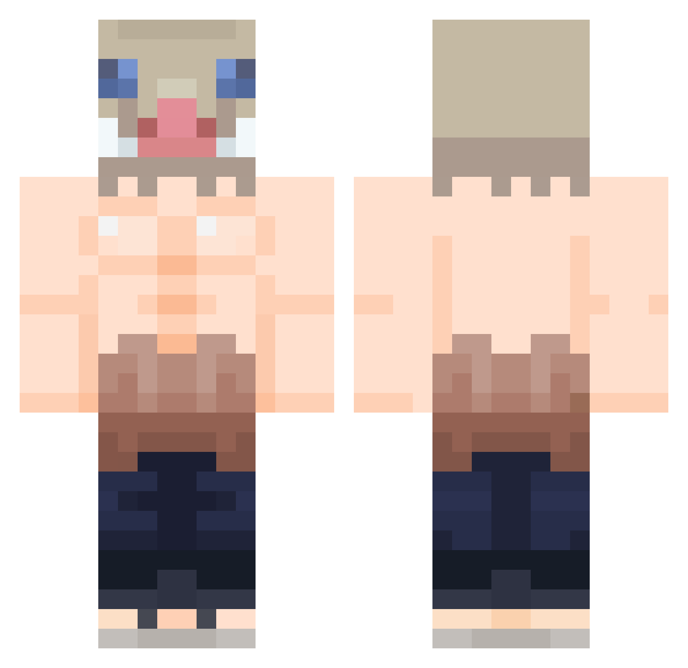 FriedRice69445 Minecraft skin, front and back view