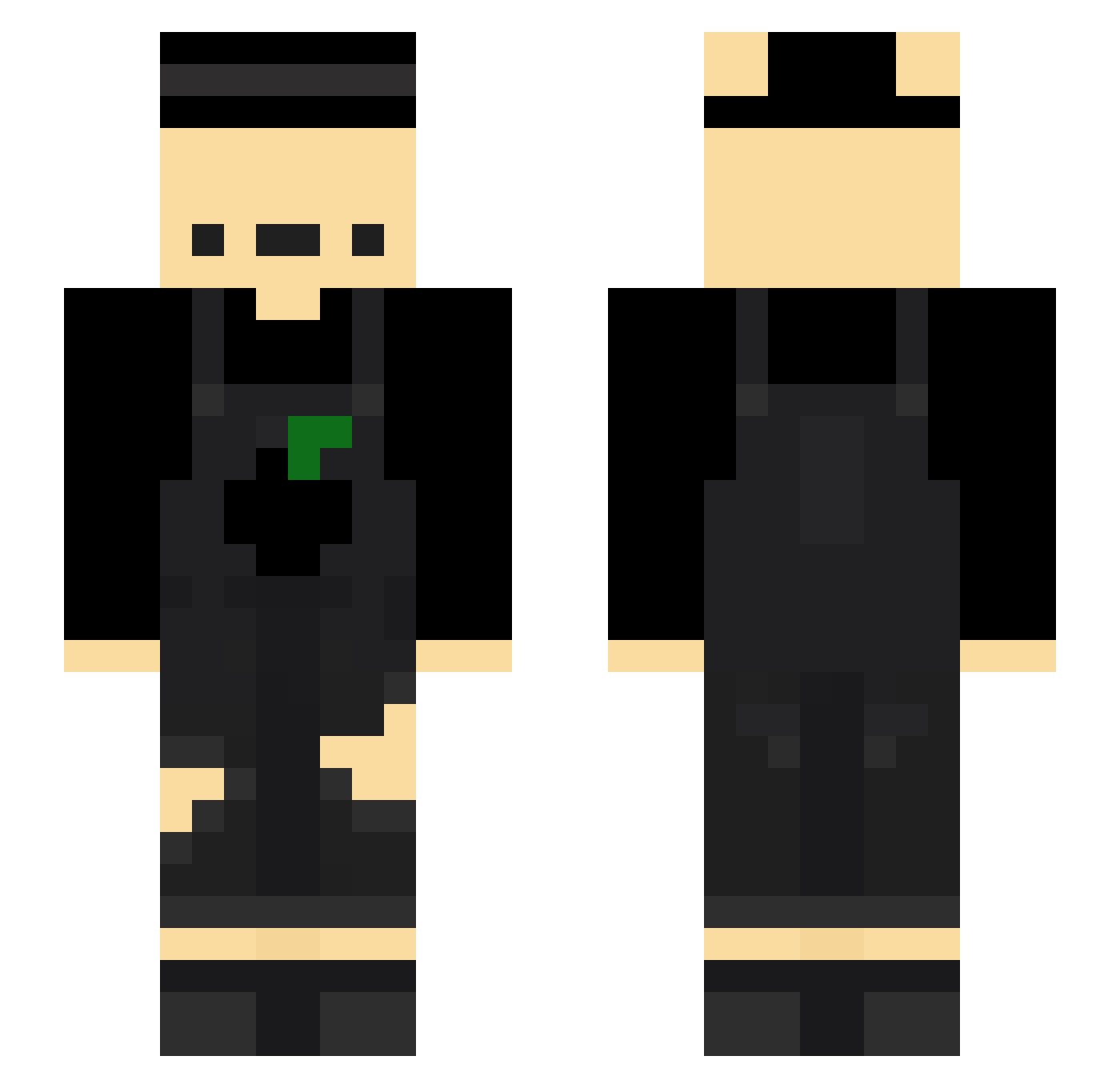 Toningwater Minecraft skin, front and back view