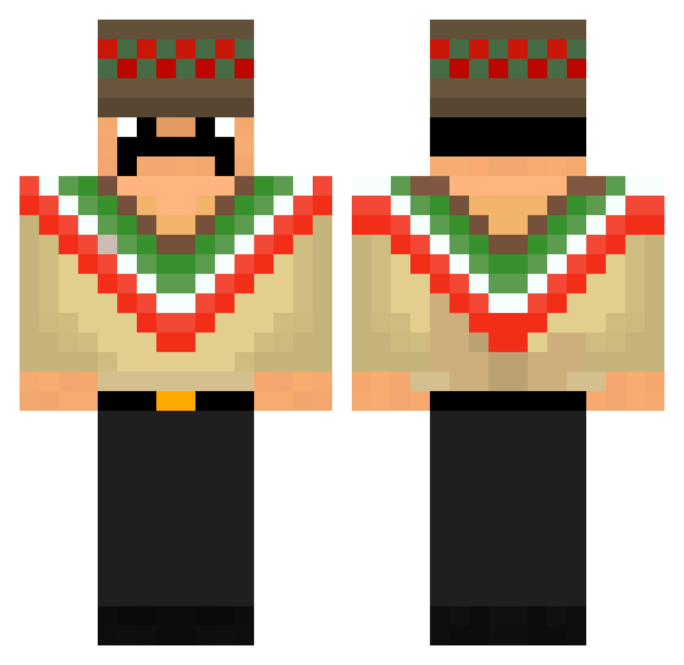 agentluigi101 Minecraft skin, front and back view