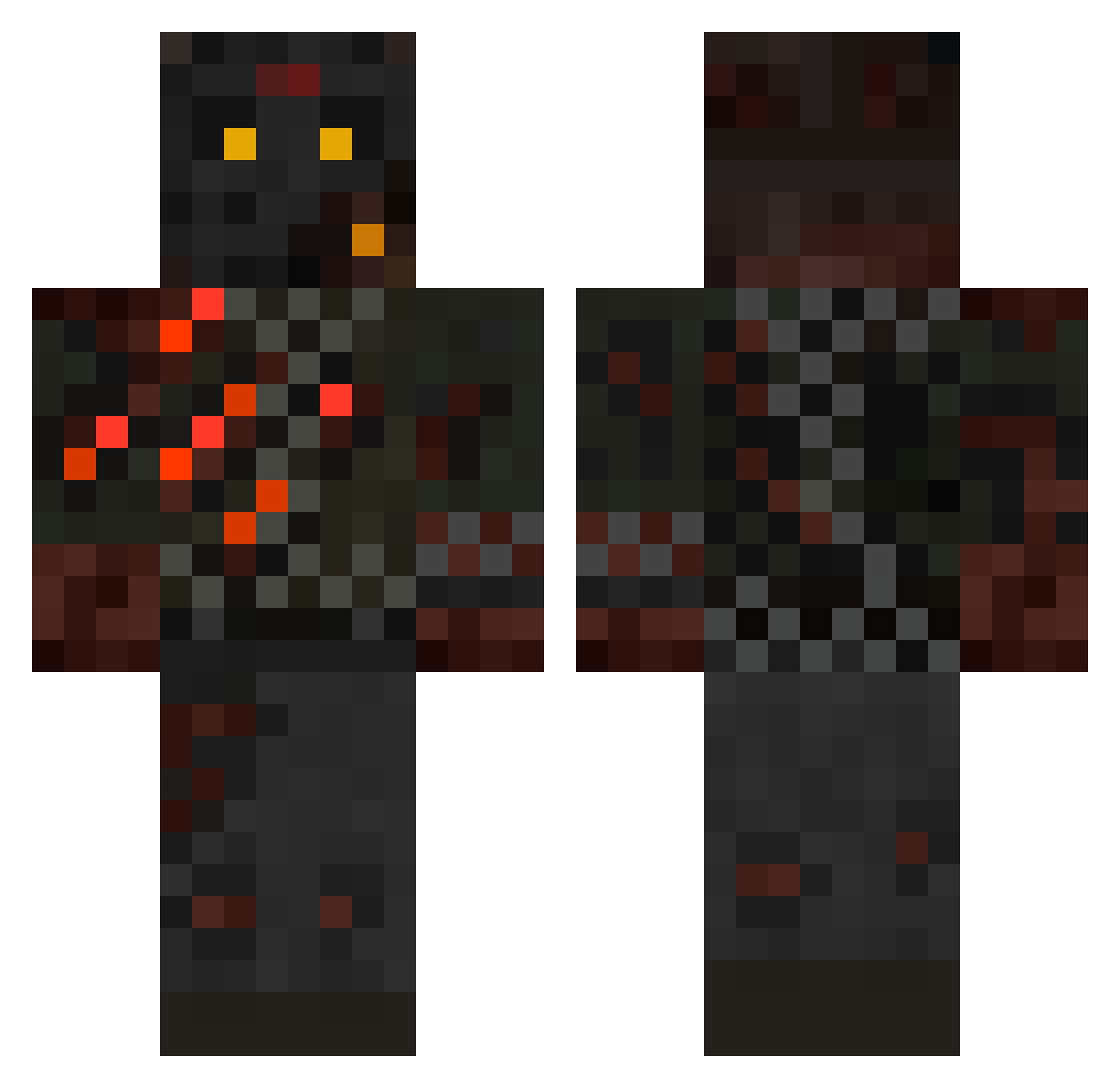 SkullieSkulz Minecraft skin, front and back view