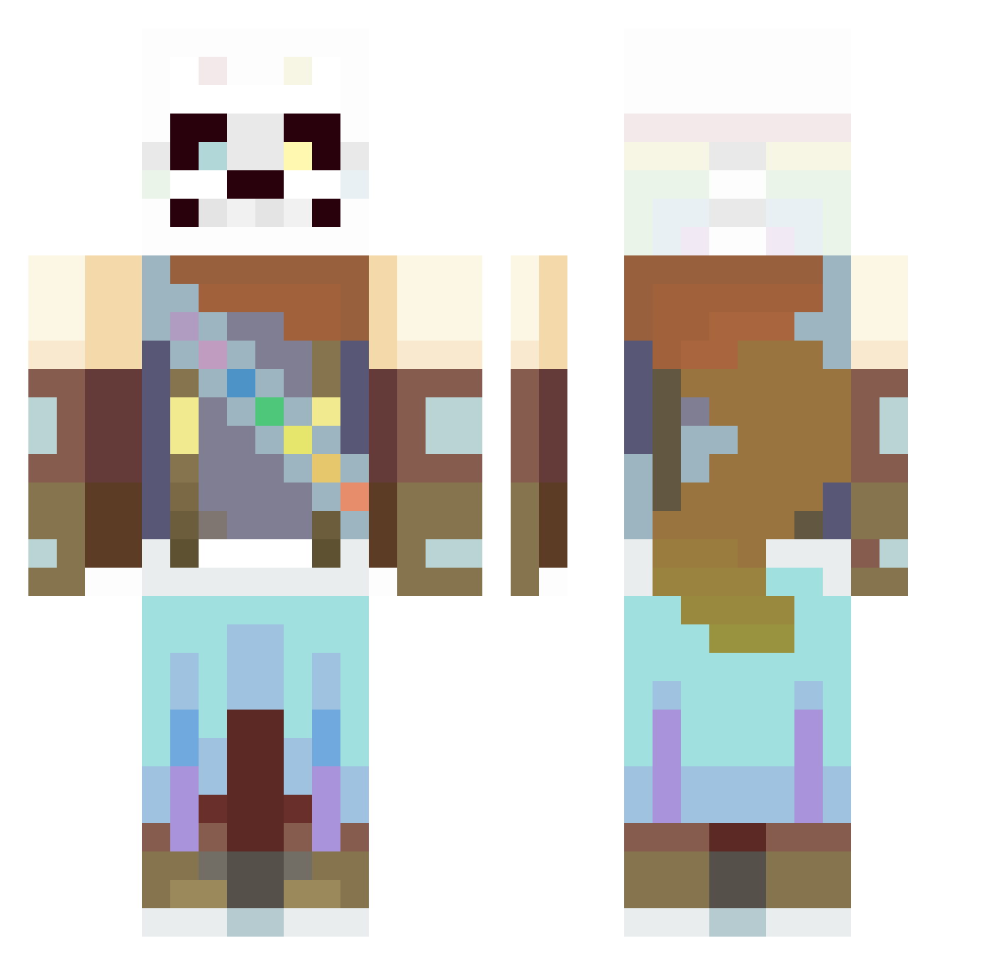 GoldenHair Minecraft skin, front and back view