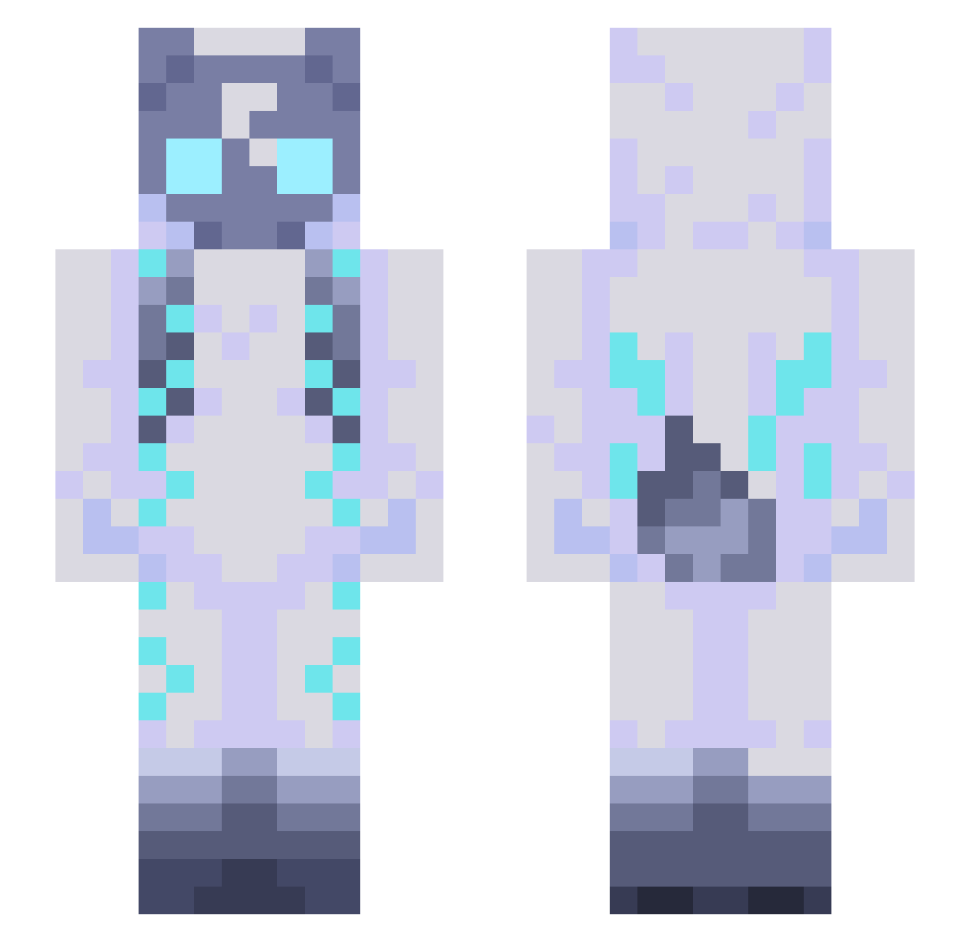 Narichi537 Minecraft skin, front and back view