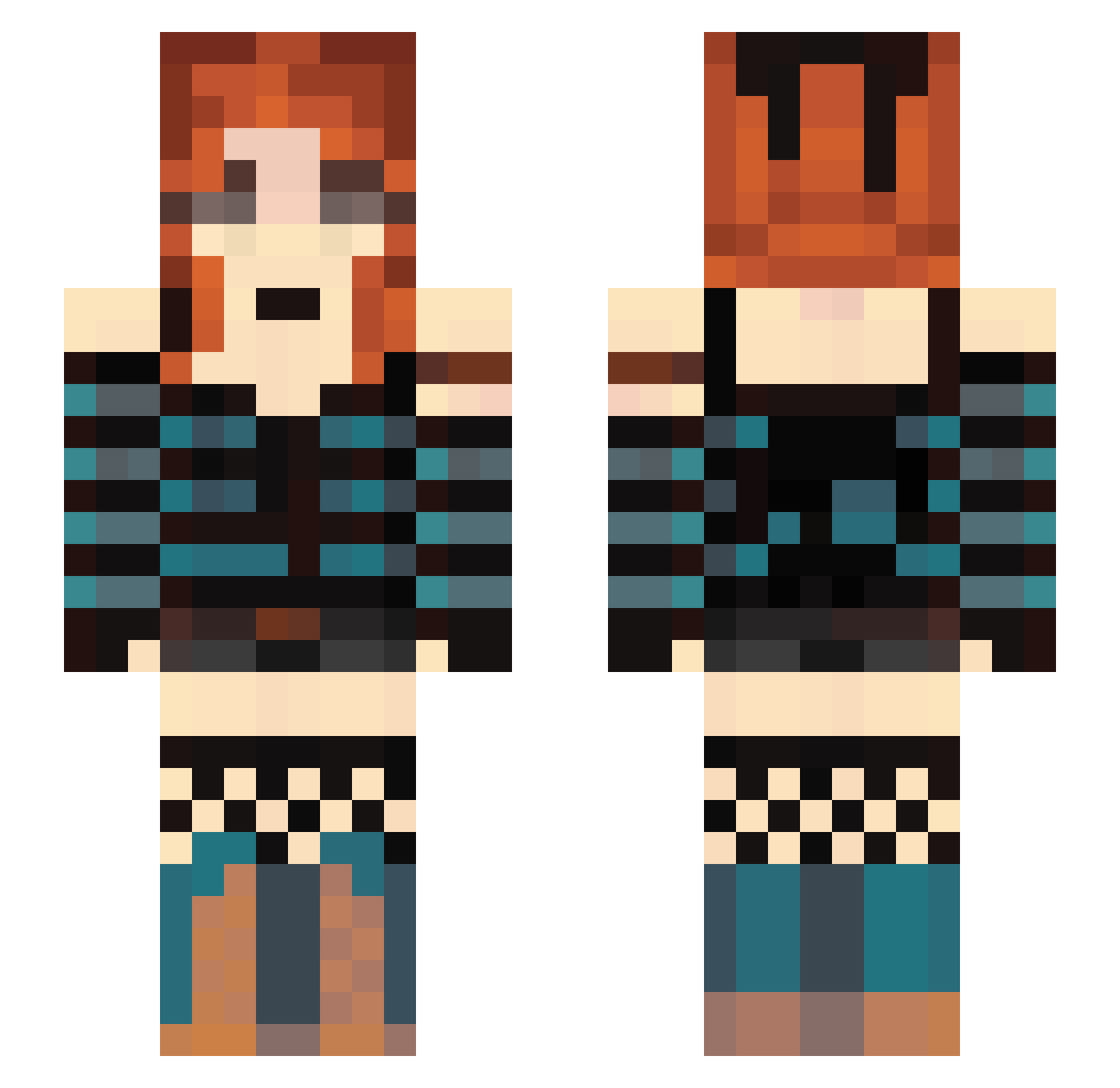 M0mmyRyry Minecraft skin, front and back view