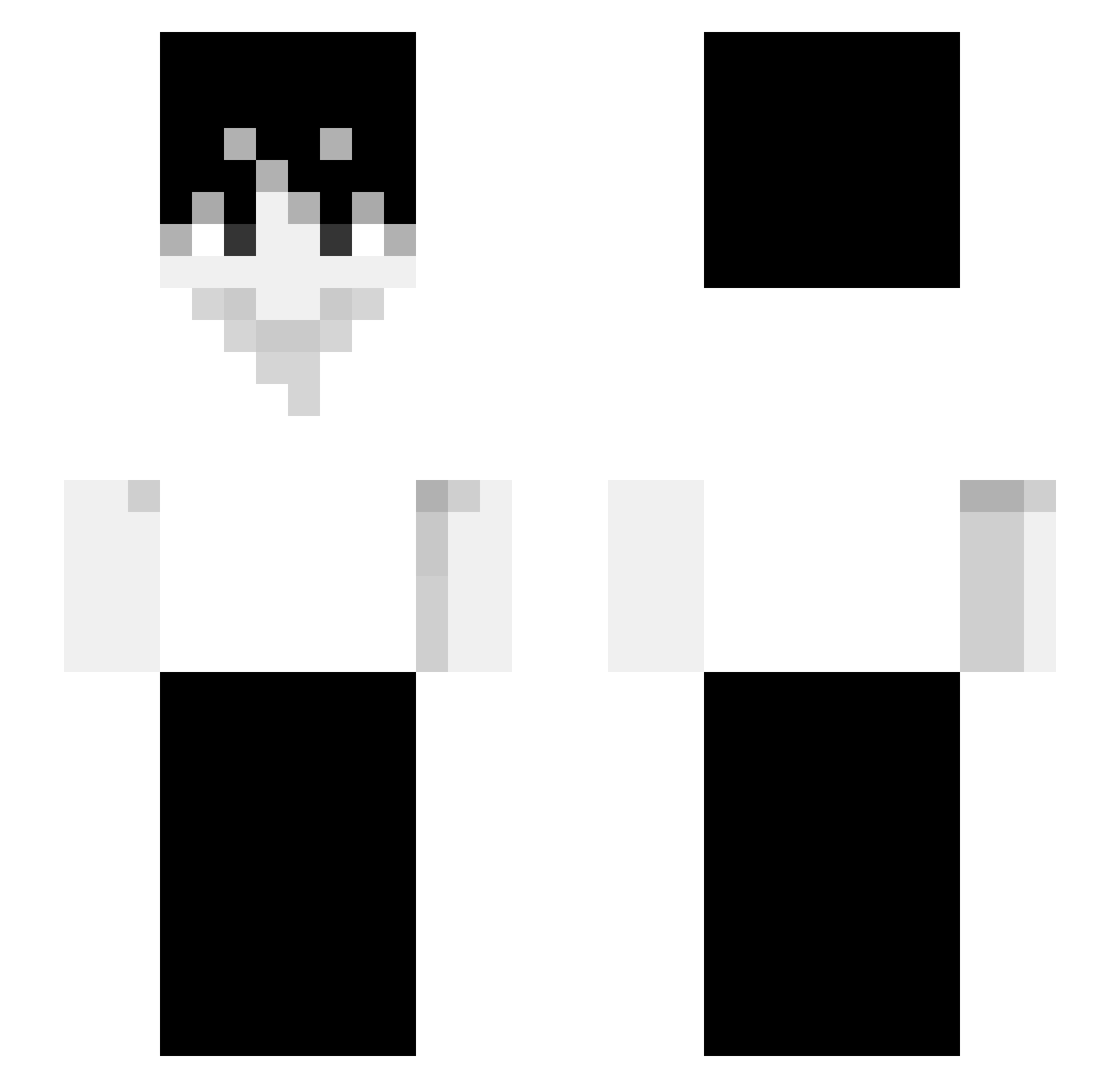 carper Minecraft skin, front and back view