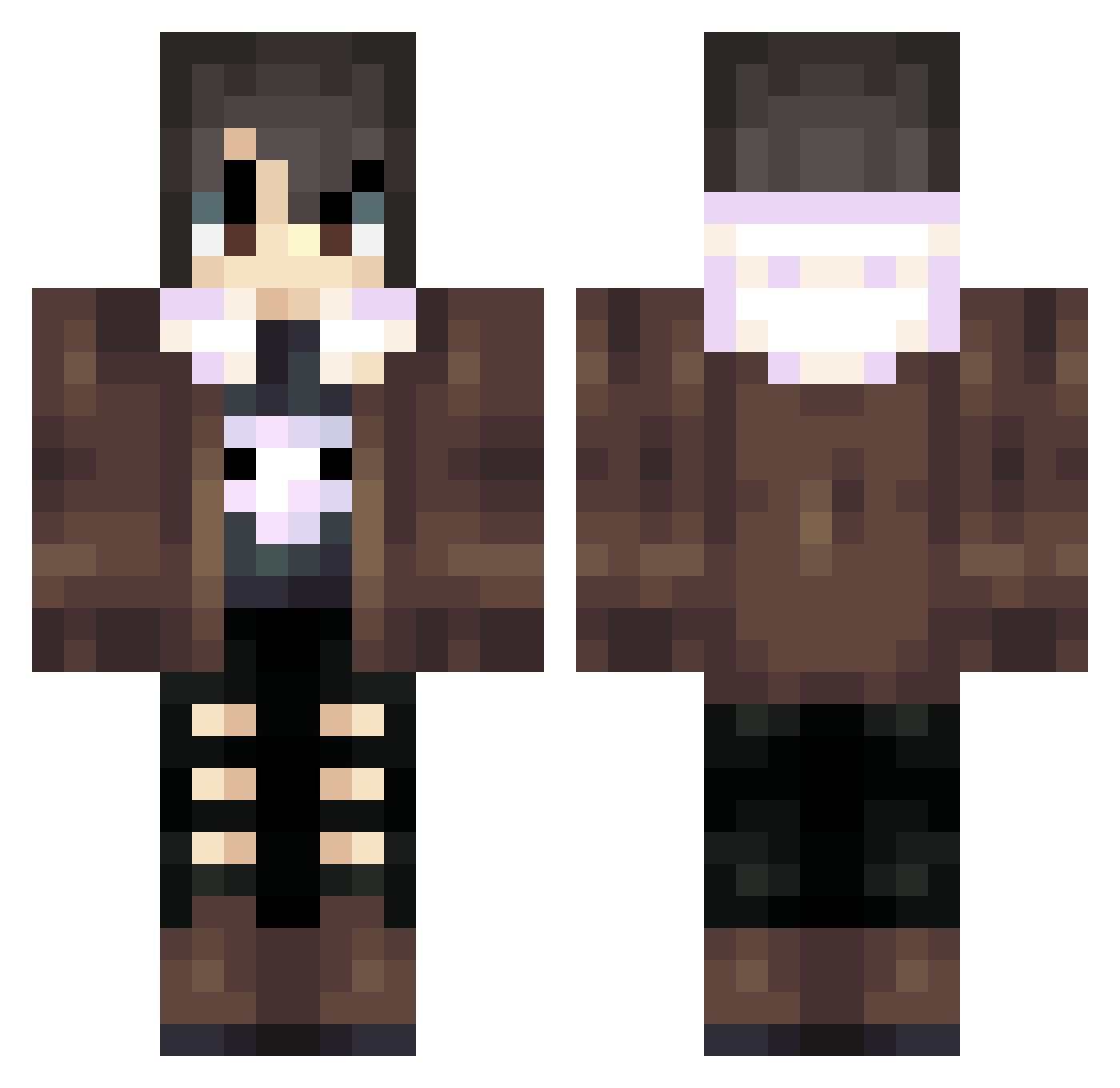 QuadrupleTrouble Minecraft skin, front and back view