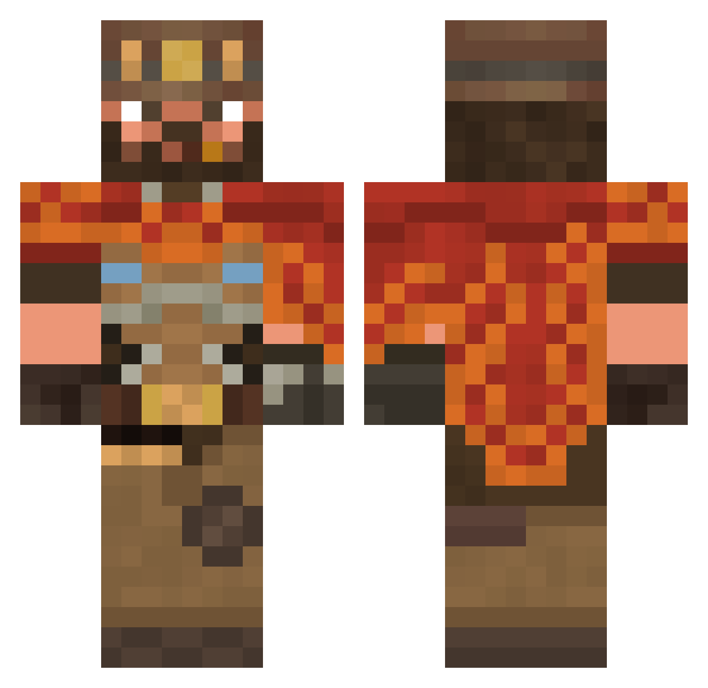 JesseZoop Minecraft skin, front and back view