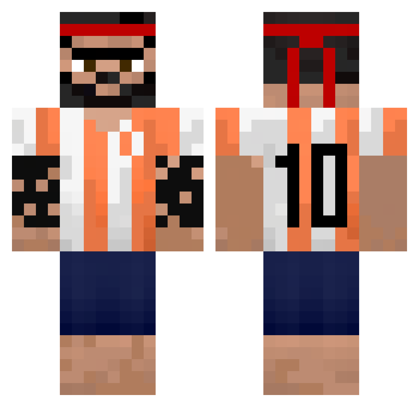 SneakyKS Minecraft skin, front and back view