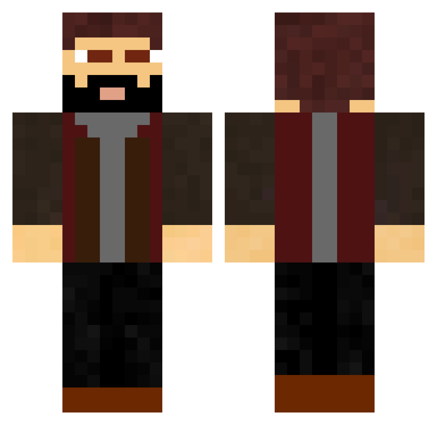 EmKaMamoyev Minecraft skin, front and back view
