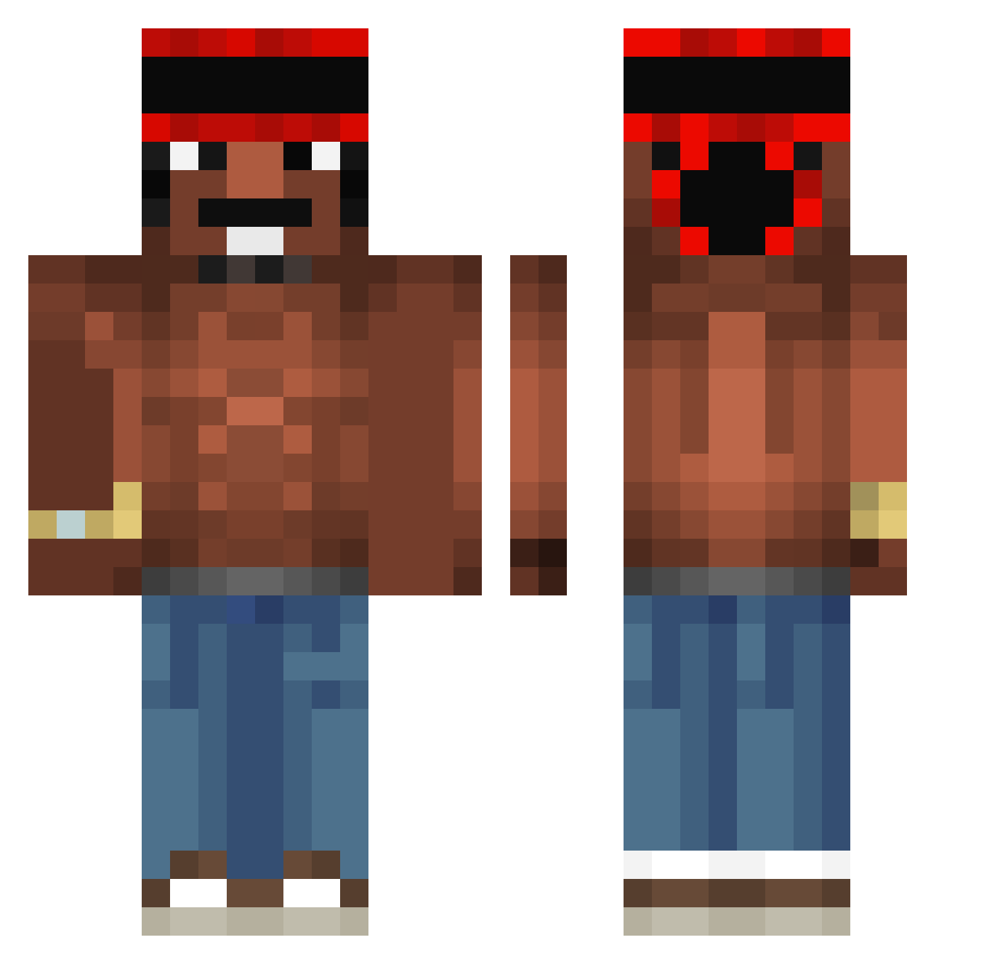 perc300000000000 Minecraft skin, front and back view