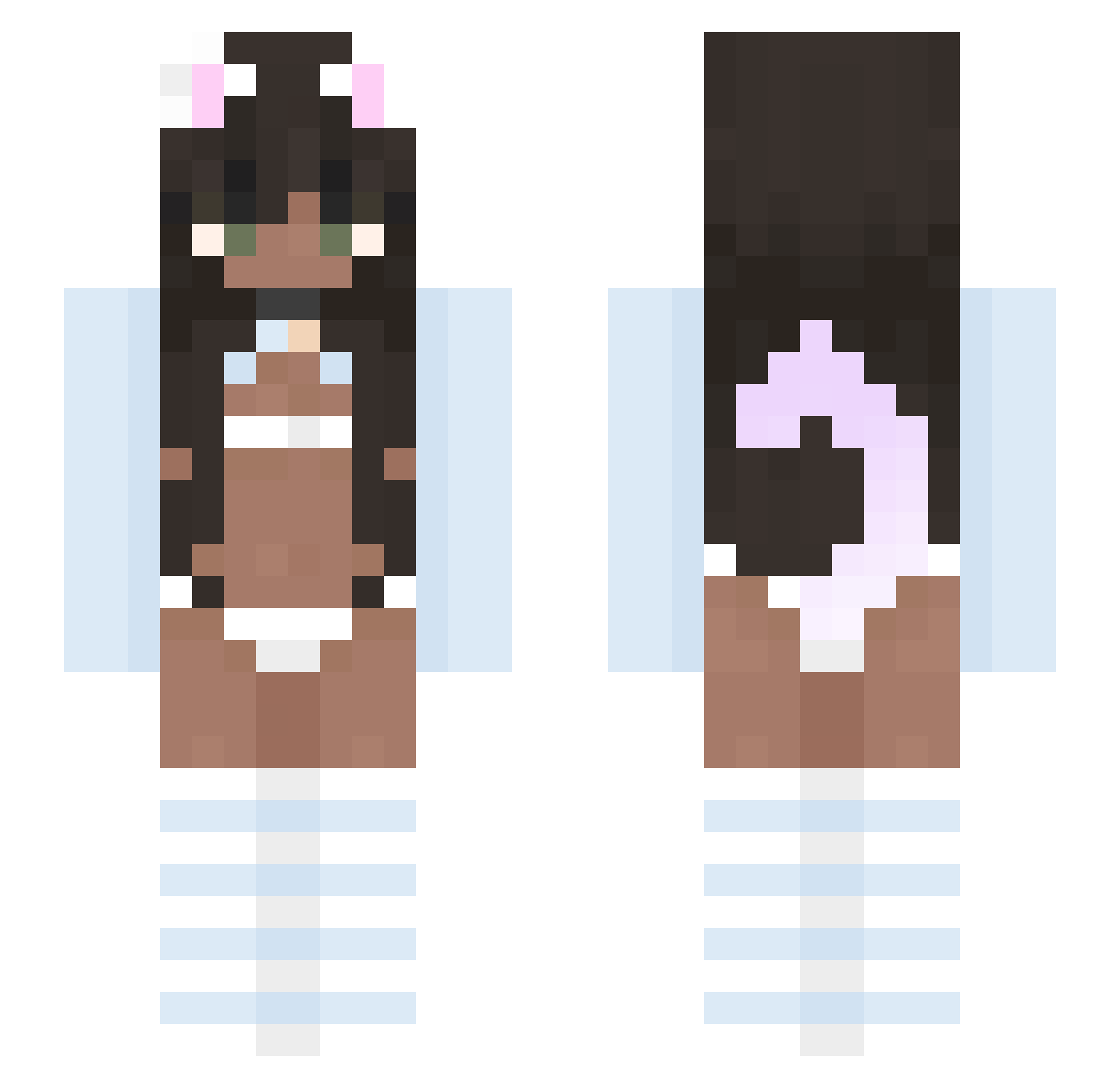 eat_banana Minecraft skin, front and back view
