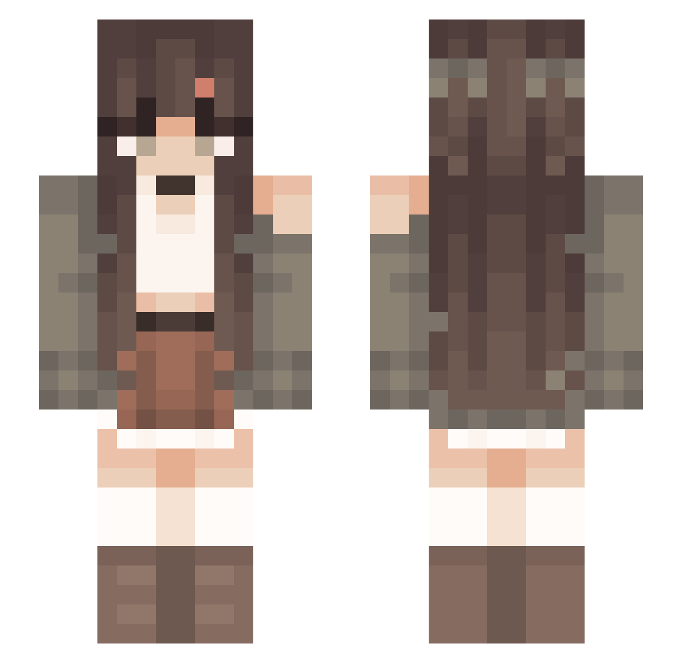 Vergeetgeest Minecraft skin, front and back view