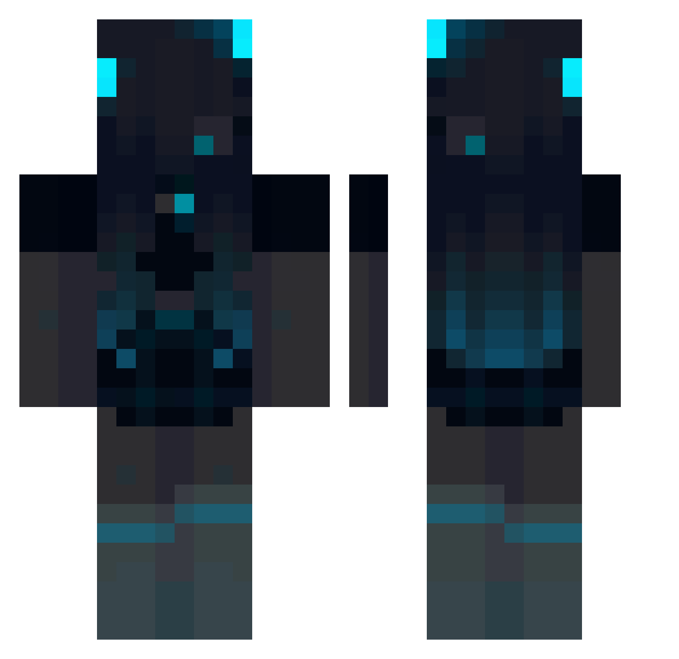 Mountcraft45 Minecraft skin, front and back view