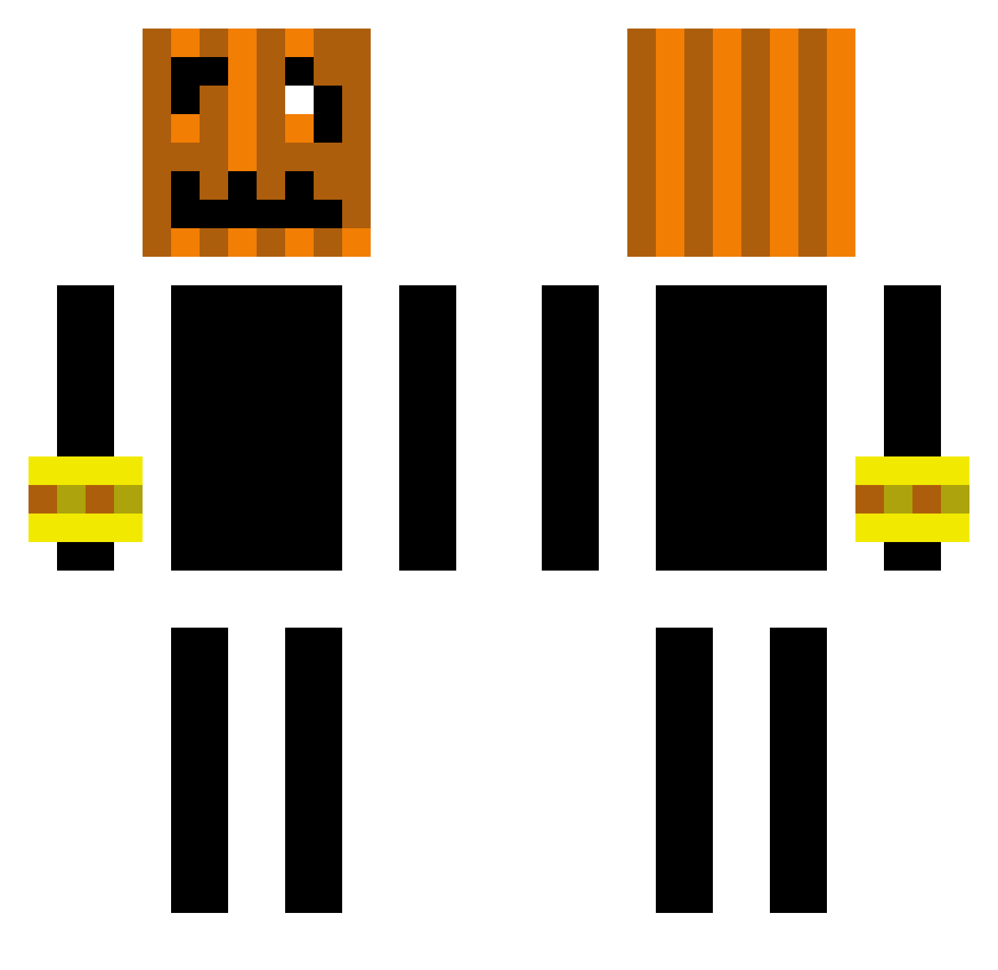 END3R7 Minecraft skin, front and back view