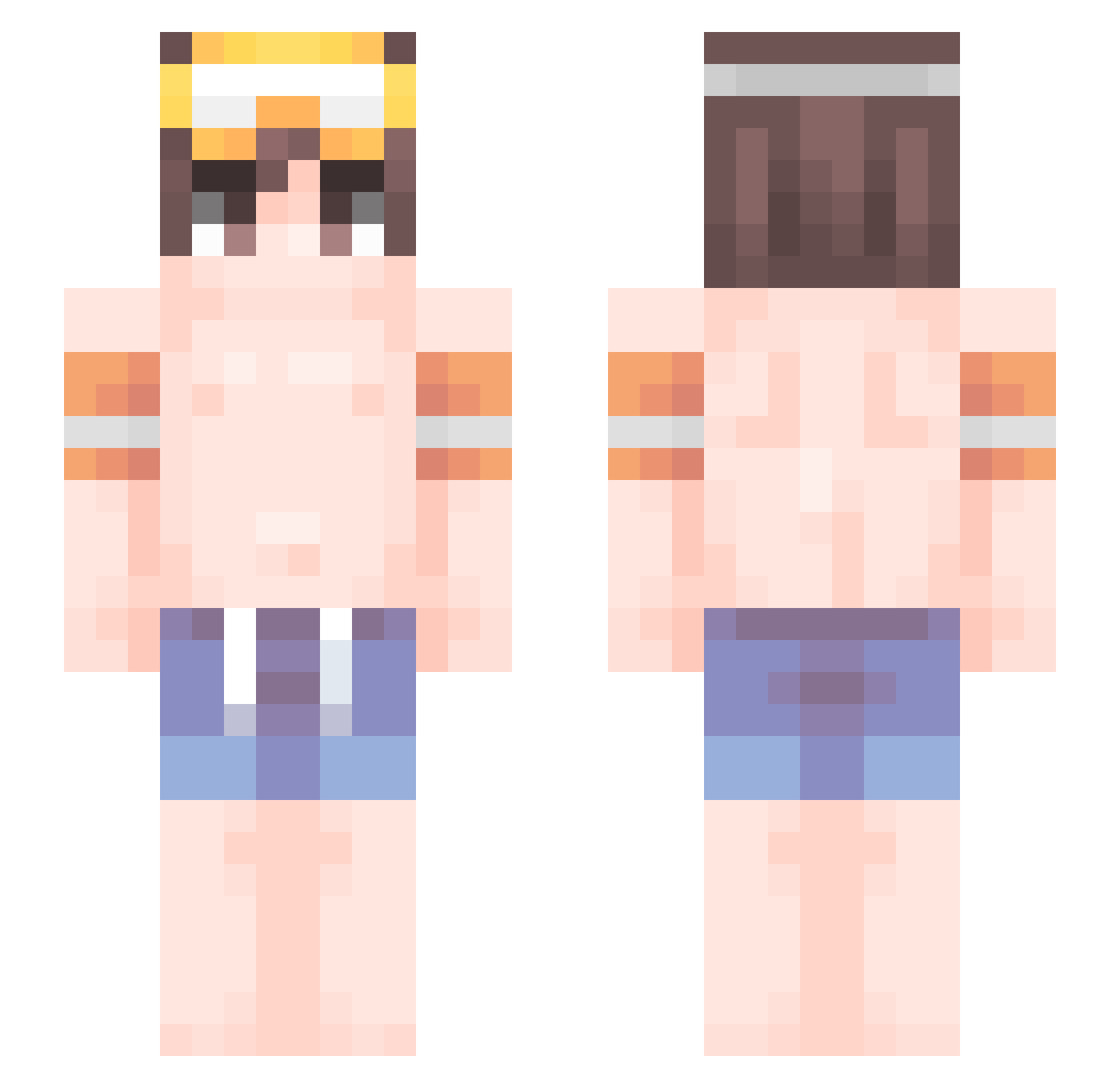 mafu7 Minecraft skin, front and back view