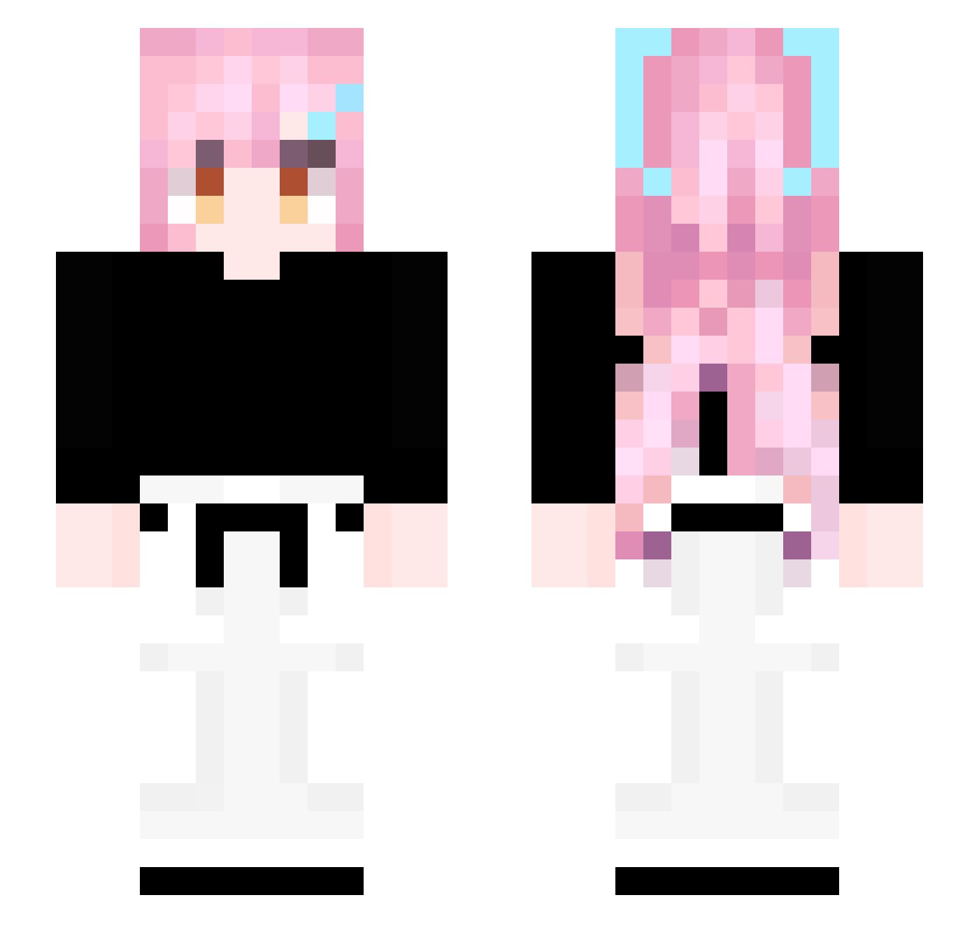 vocaLs_ Minecraft skin, front and back view