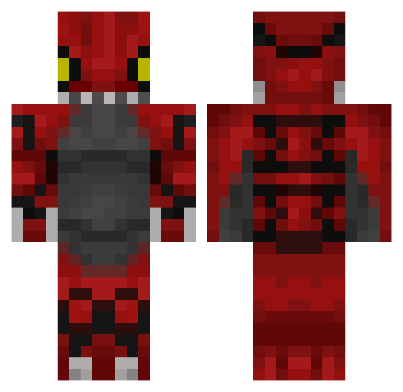 wqrn Minecraft skin, front and back view