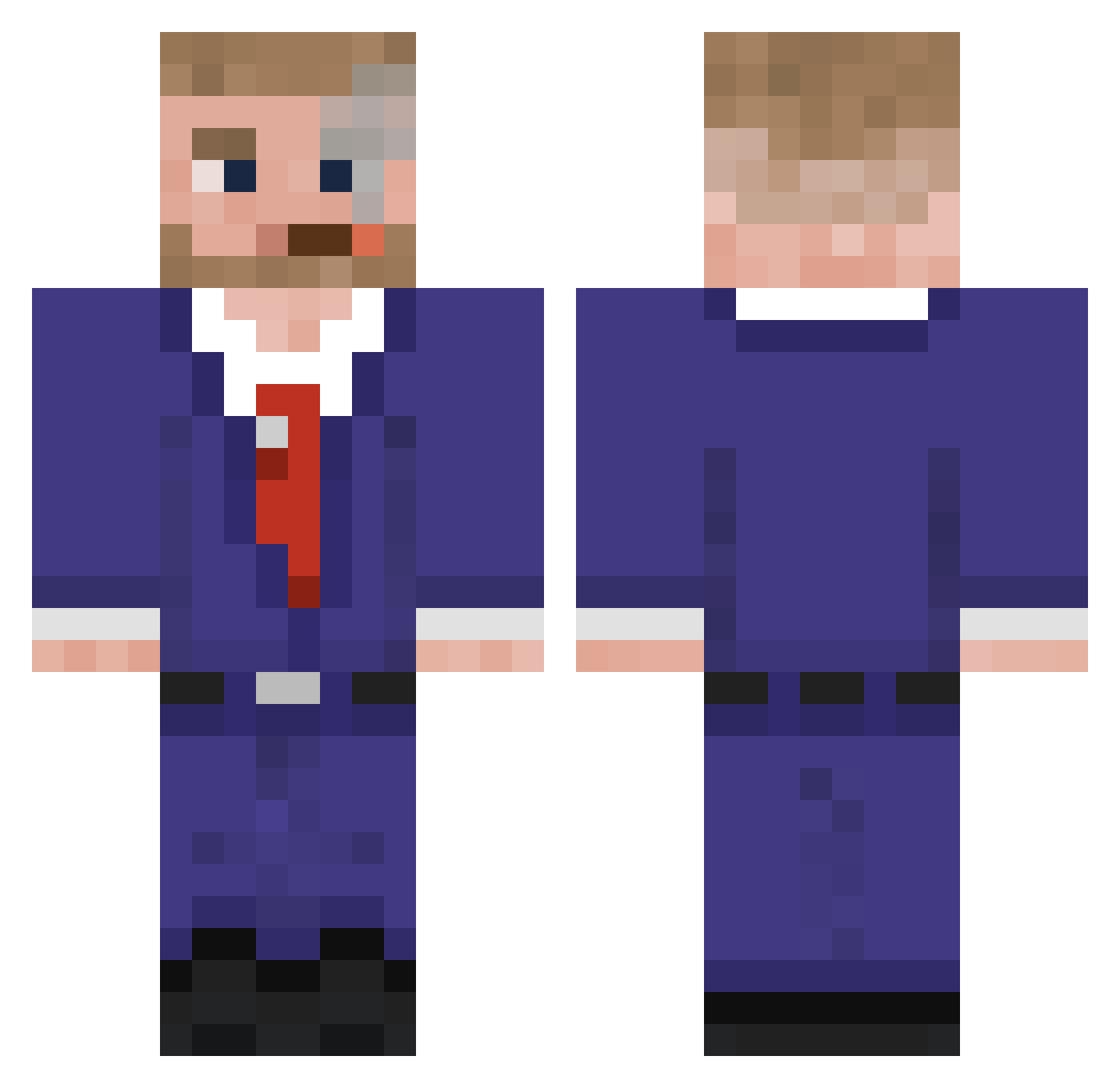 MathsOP Minecraft skin, front and back view