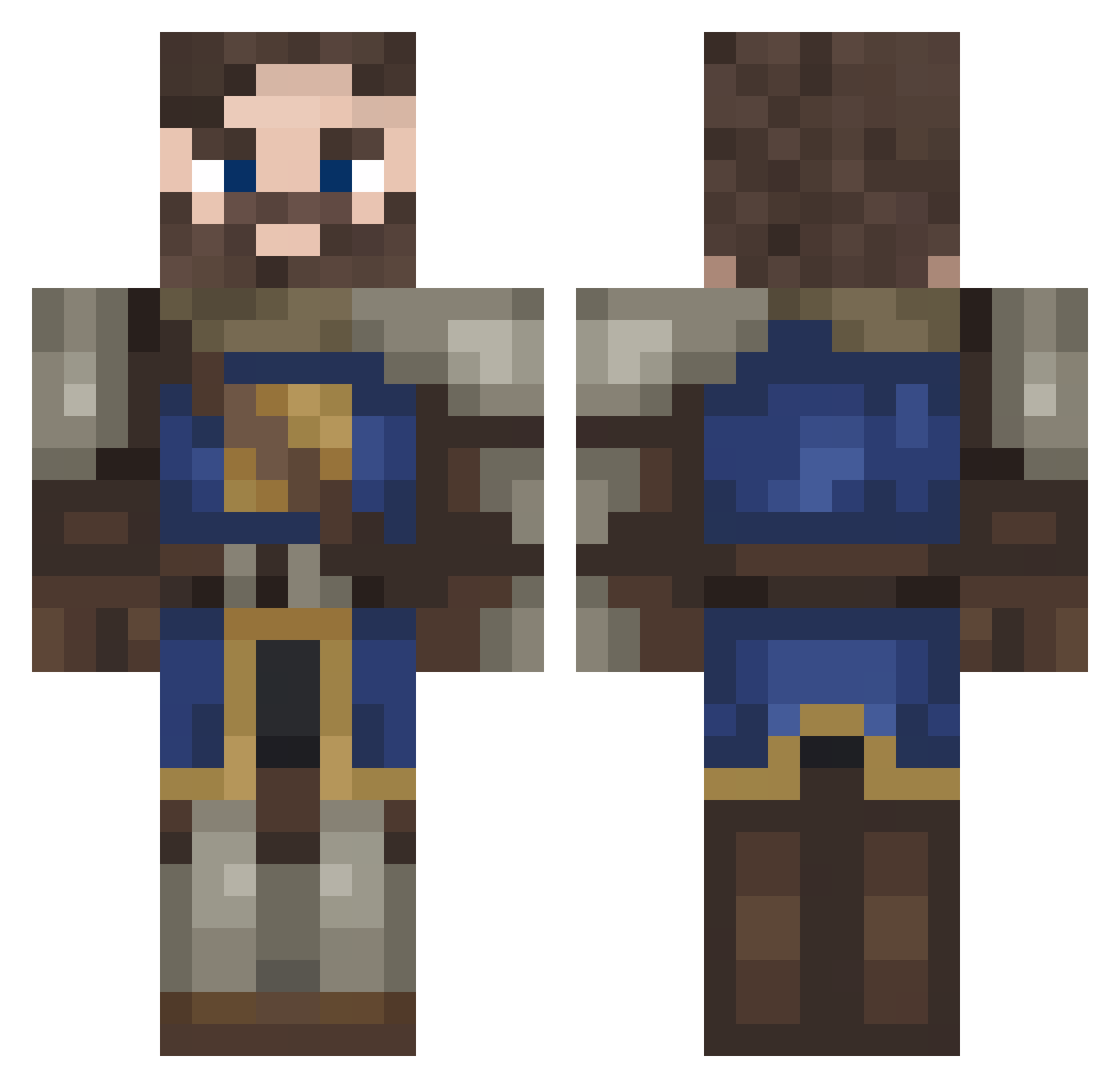 Mojster_Majci Minecraft skin, front and back view