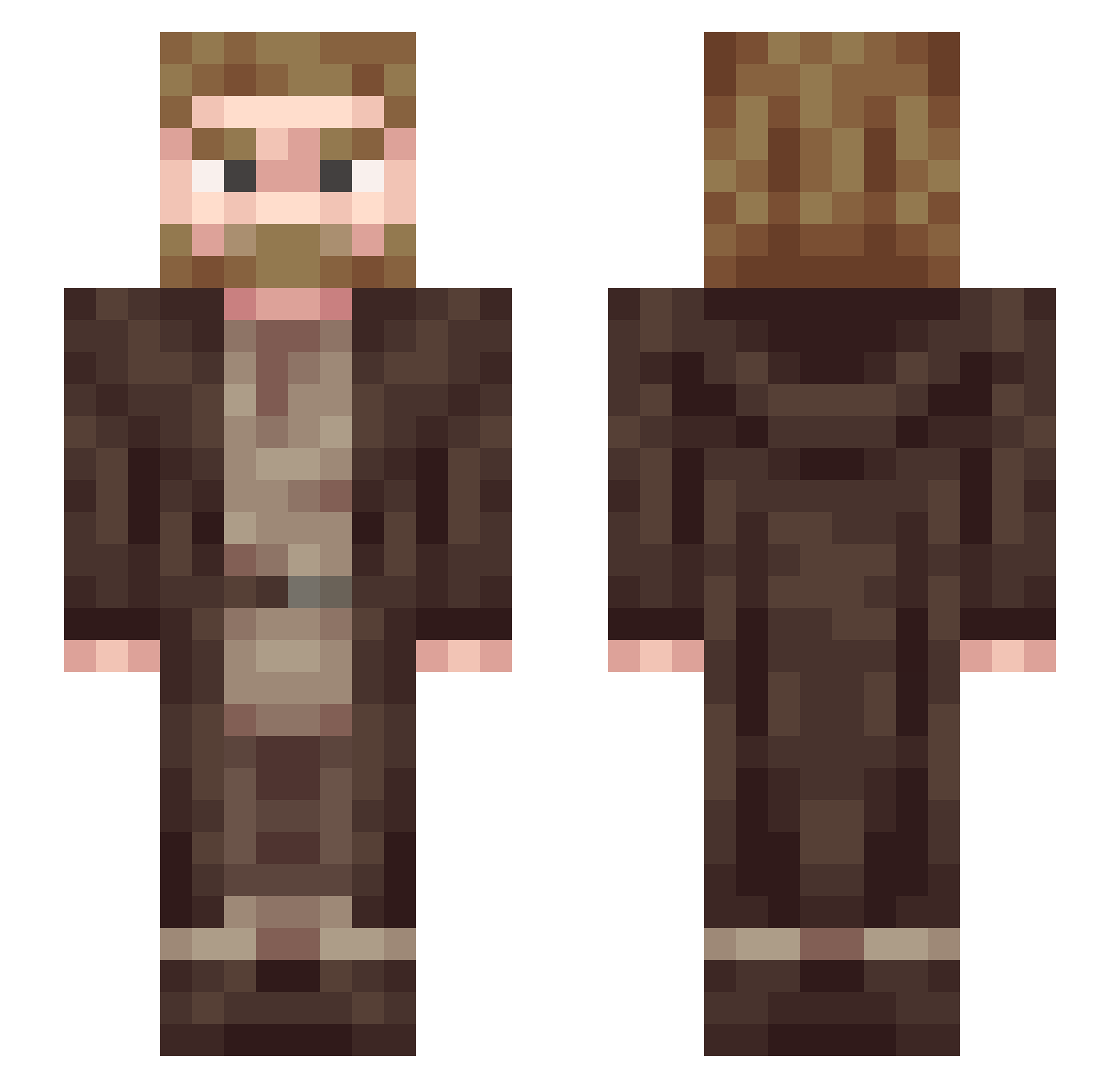 Radiumm Minecraft skin, front and back view