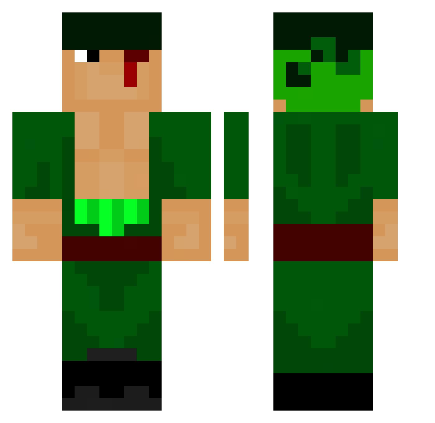 SebaEric Minecraft skin, front and back view