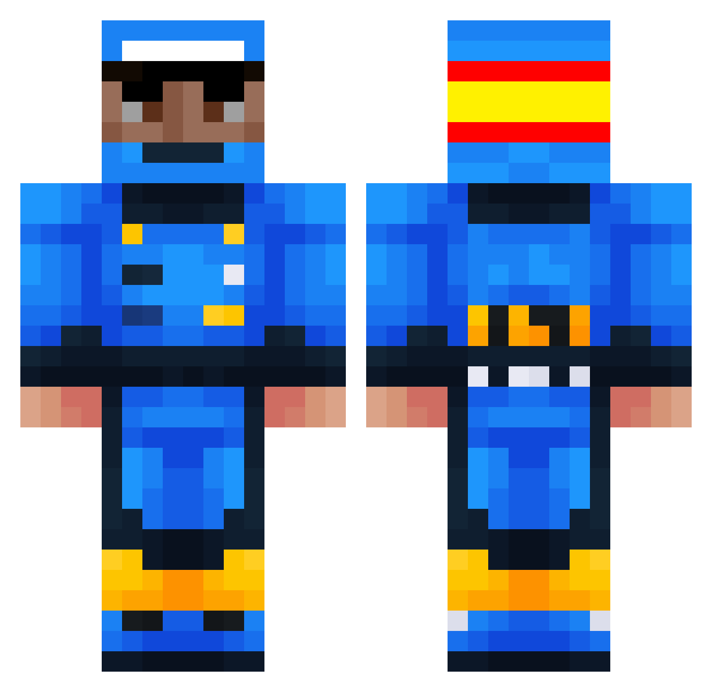TouDeCanabal Minecraft skin, front and back view