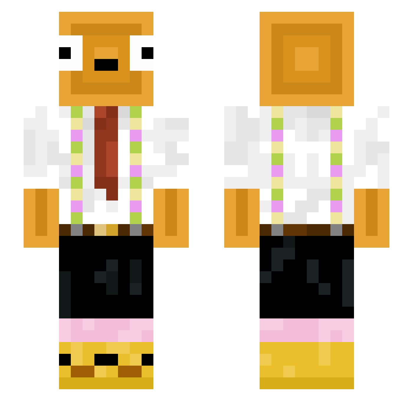 JanekMC Minecraft skin, front and back view