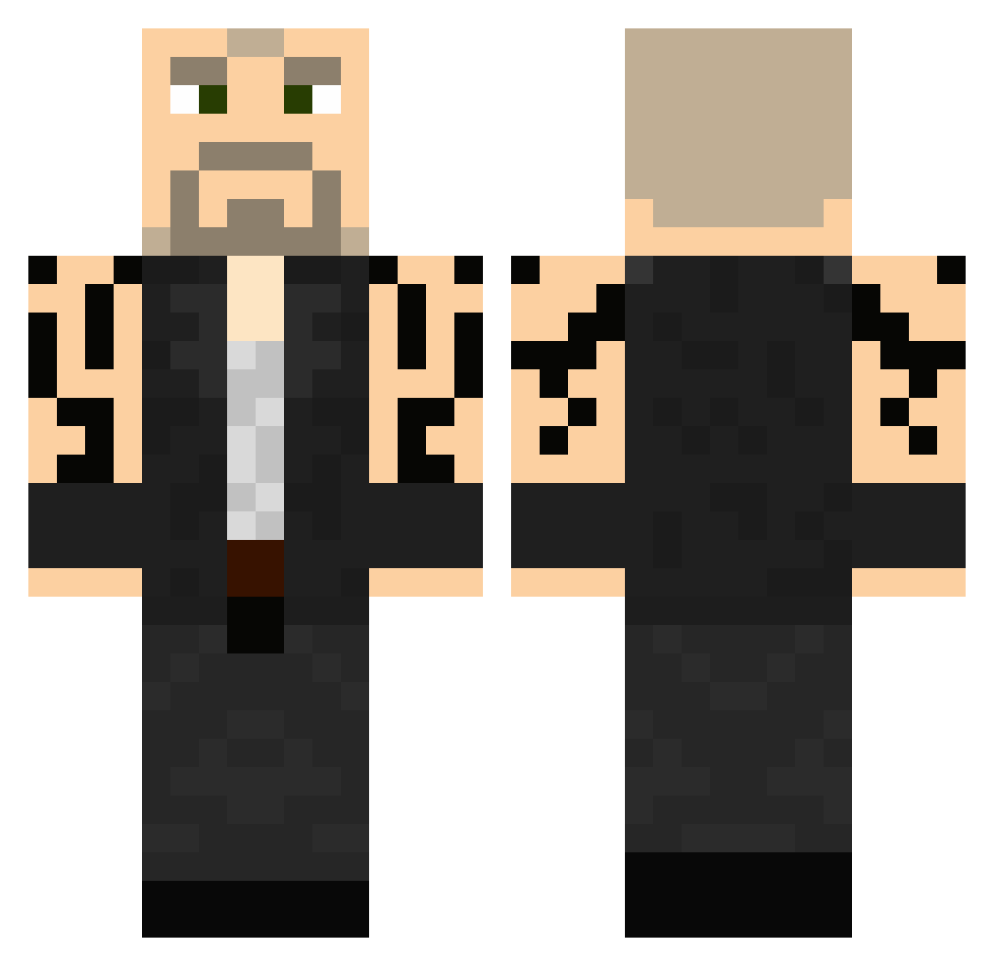 fops Minecraft skin, front and back view