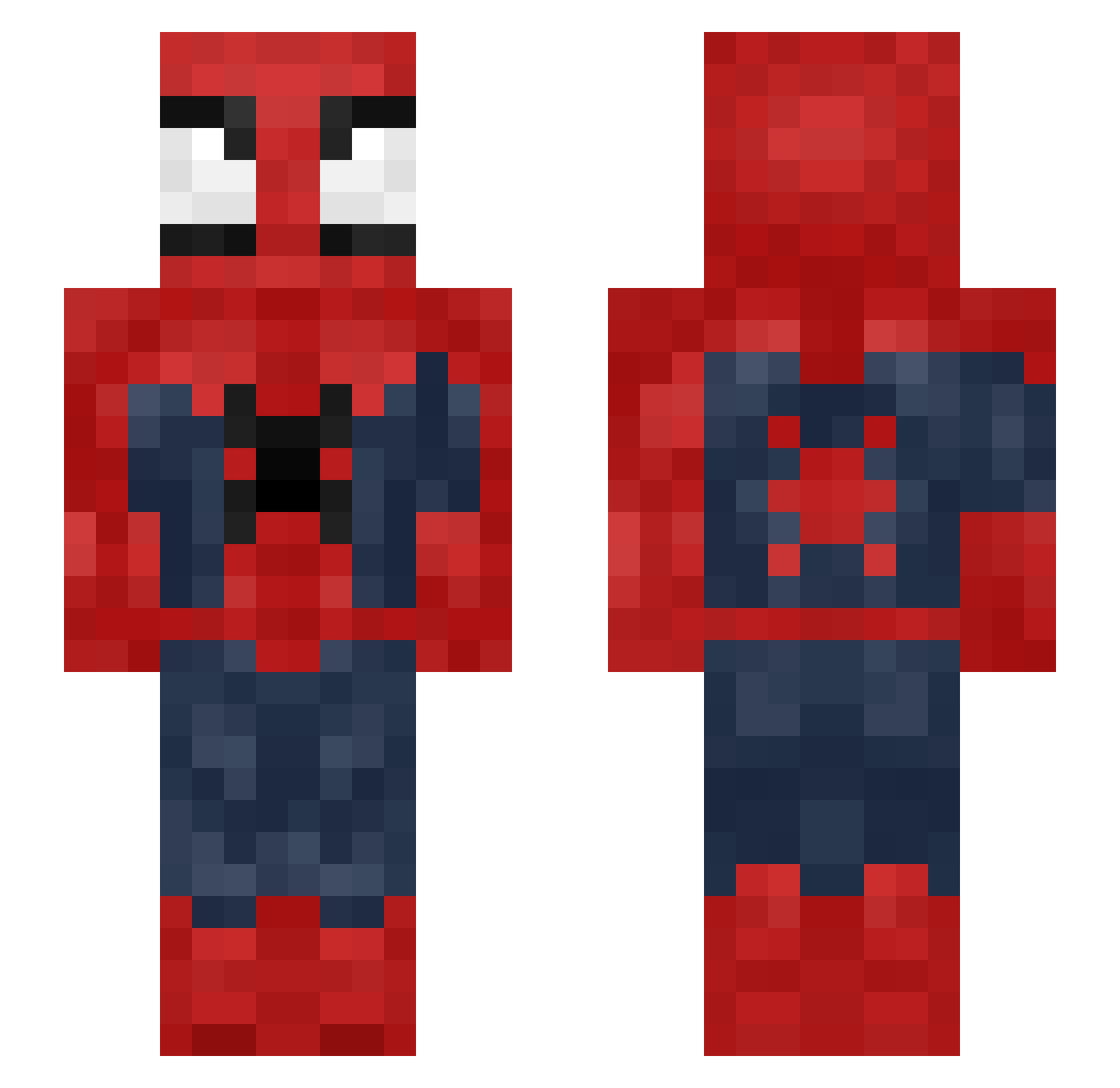 Skytcher Minecraft skin, front and back view