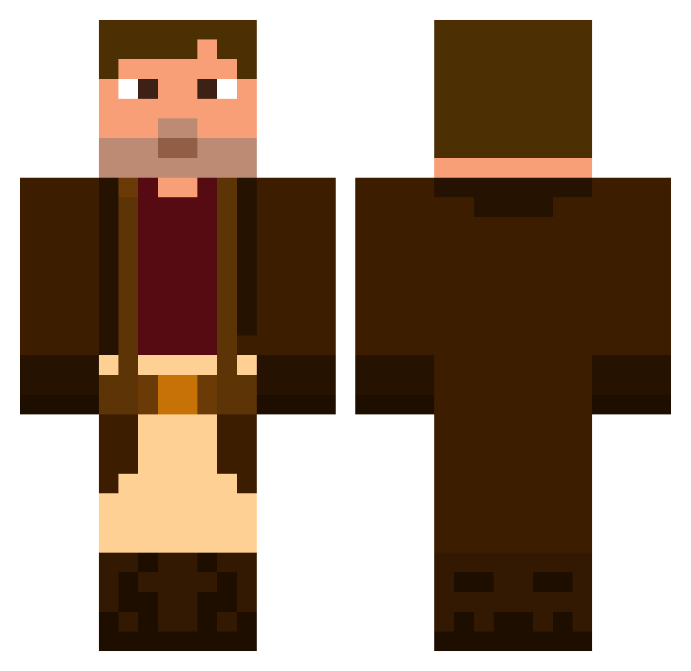 Trembler Minecraft skin, front and back view
