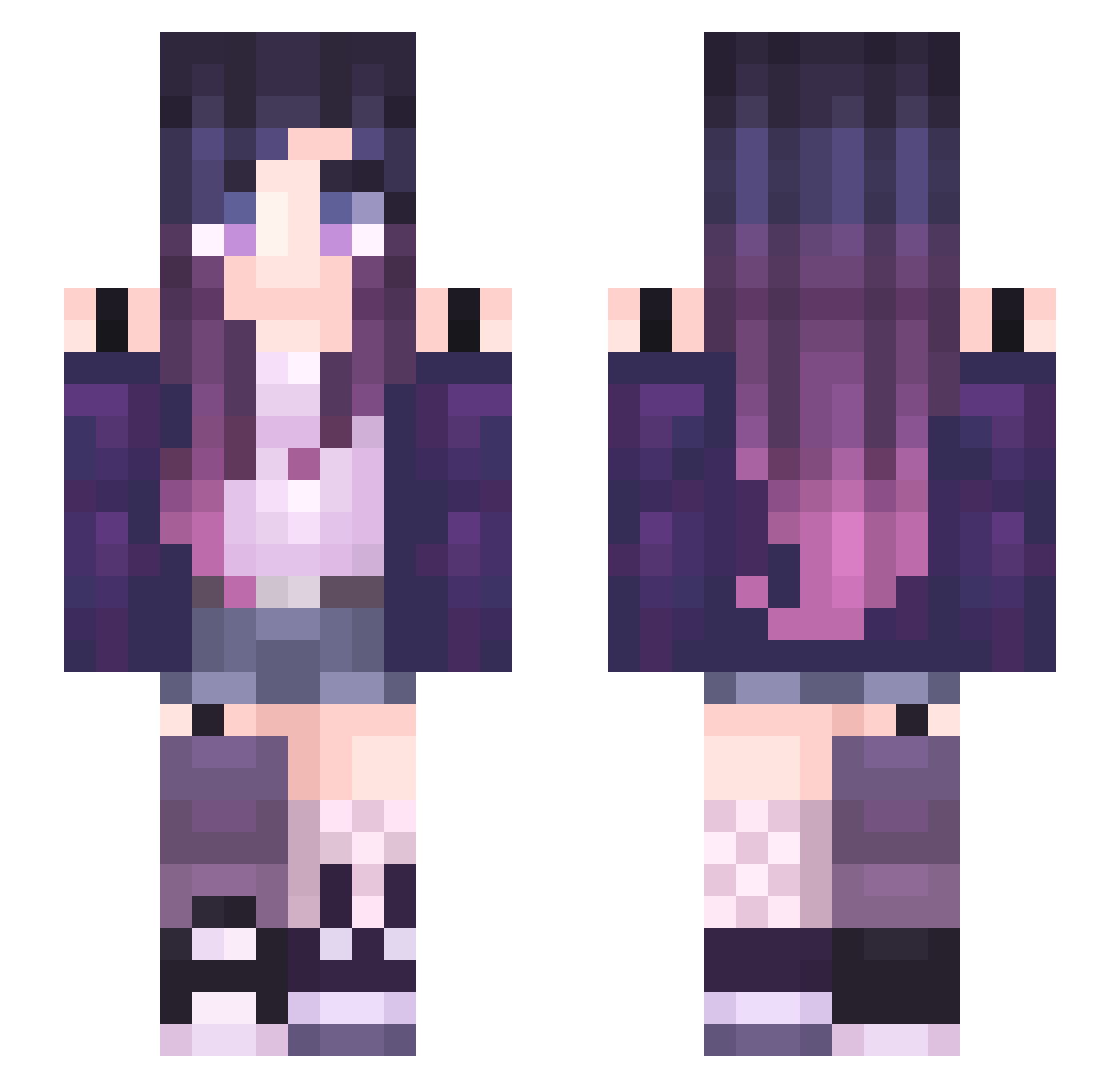 Raynita Minecraft skin, front and back view