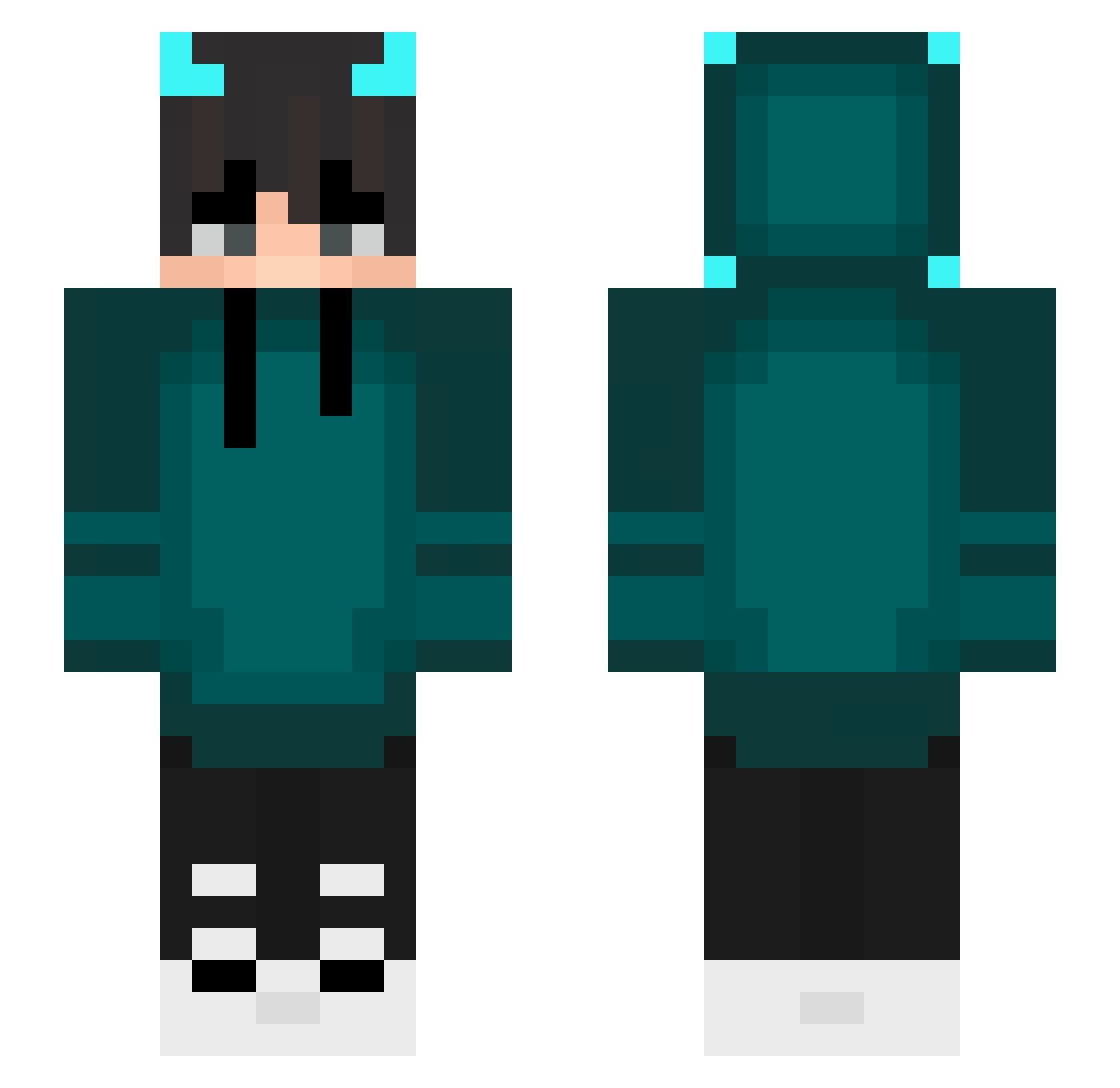 Montre Minecraft skin, front and back view