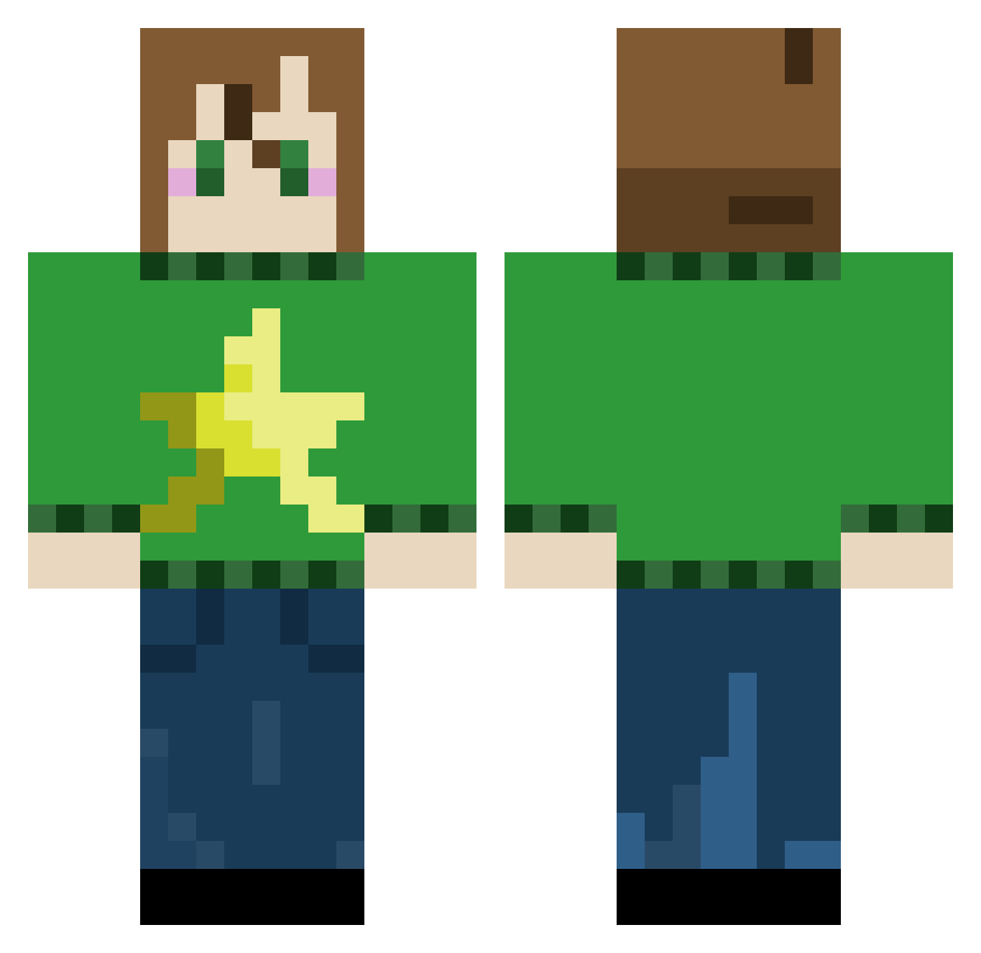 EjJaMorRu Minecraft skin, front and back view