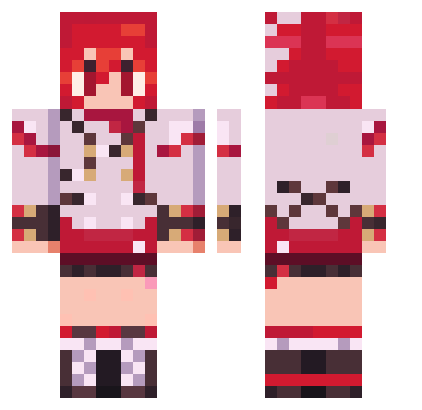 Toast6569 Minecraft skin, front and back view