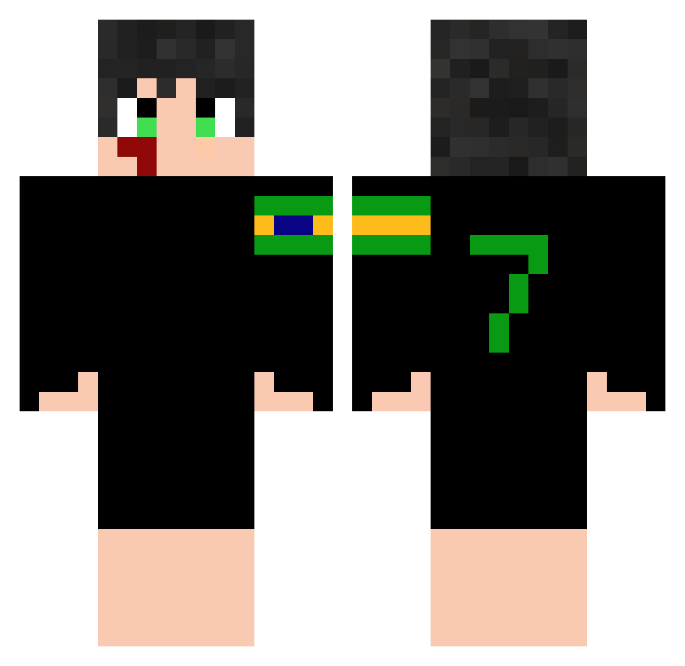 badaBIGBOSS Minecraft skin, front and back view
